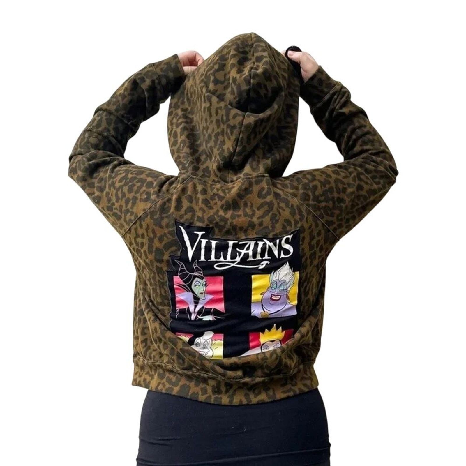 Other Disney Villain Graphic Zip Up Leopard Print Hoodie OOAK Size M / US 6-8 / IT 42-44 - 6 Thumbnail