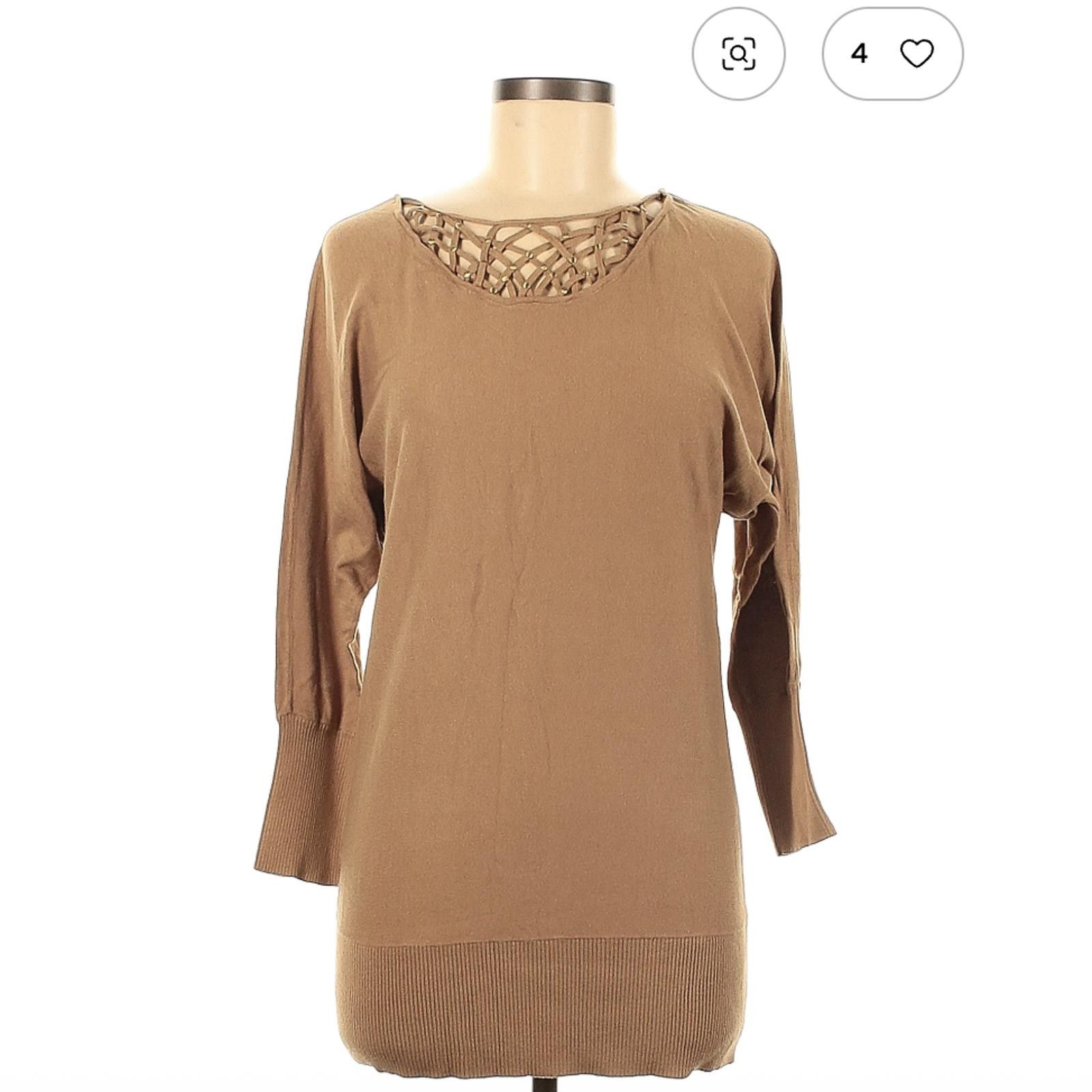 Other Brown Long Sleeve Sweater with Lattice Detail Size M / US 6-8 / IT 42-44 - 1 Thumbnail