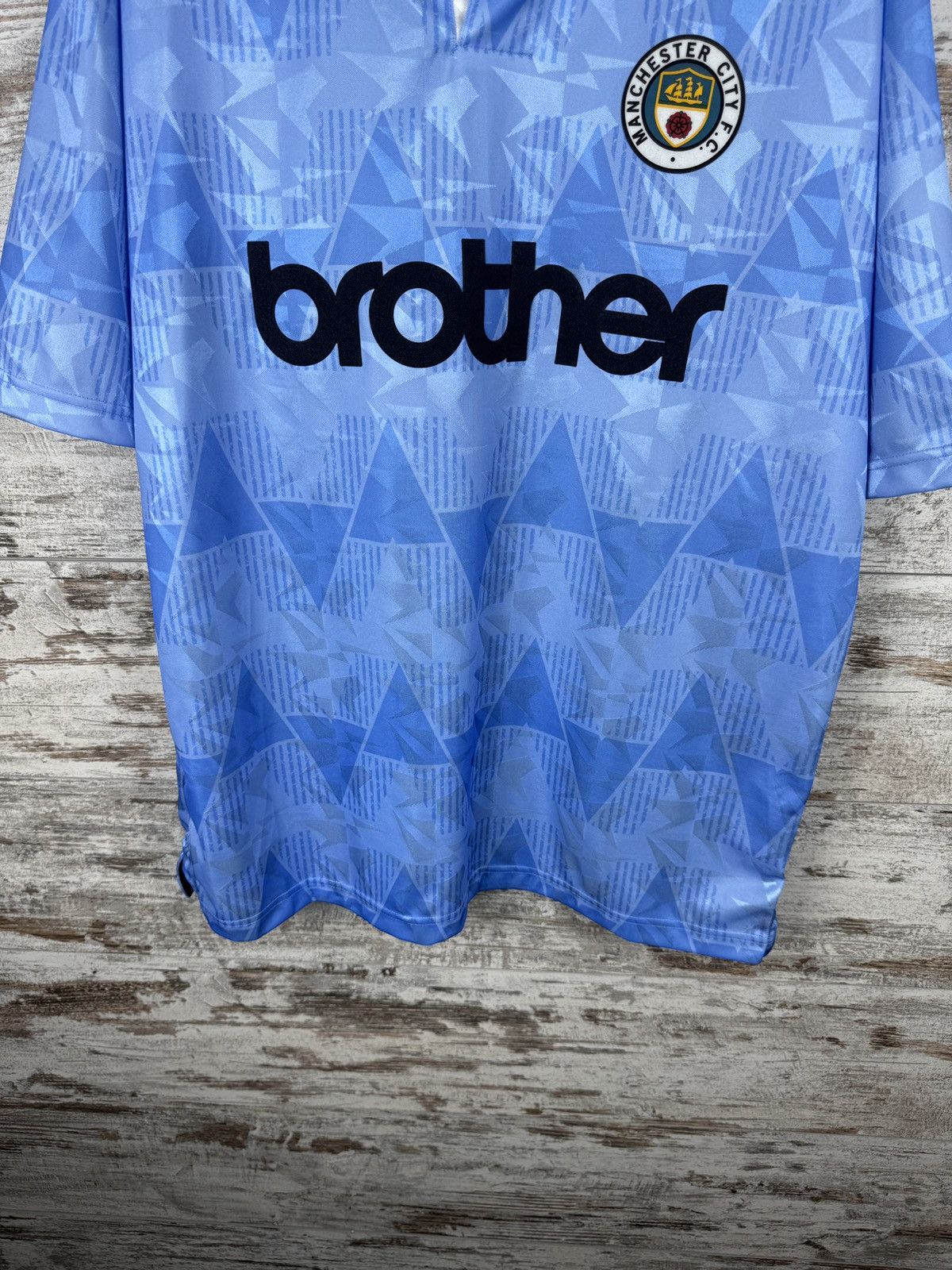 Vintage Mens Vintage Score Draw Manchester City FC T-shirt jersey Size US XL / EU 56 / 4 - 4 Thumbnail
