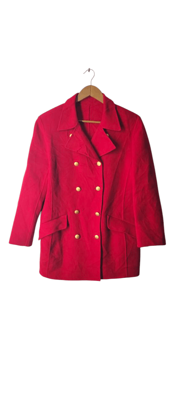 Sonia Rykiel SONIA RYKEL PARIS RED PEACOAT DOUBLE BREAST JACKET Size M / US 6-8 / IT 42-44 - 1 Thumbnail