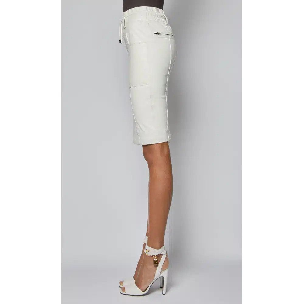 Tom Ford o1sndg0825 GCL791 Leather Pencil Skirt in White Size 26" / US 2 / IT 38 - 3 Thumbnail