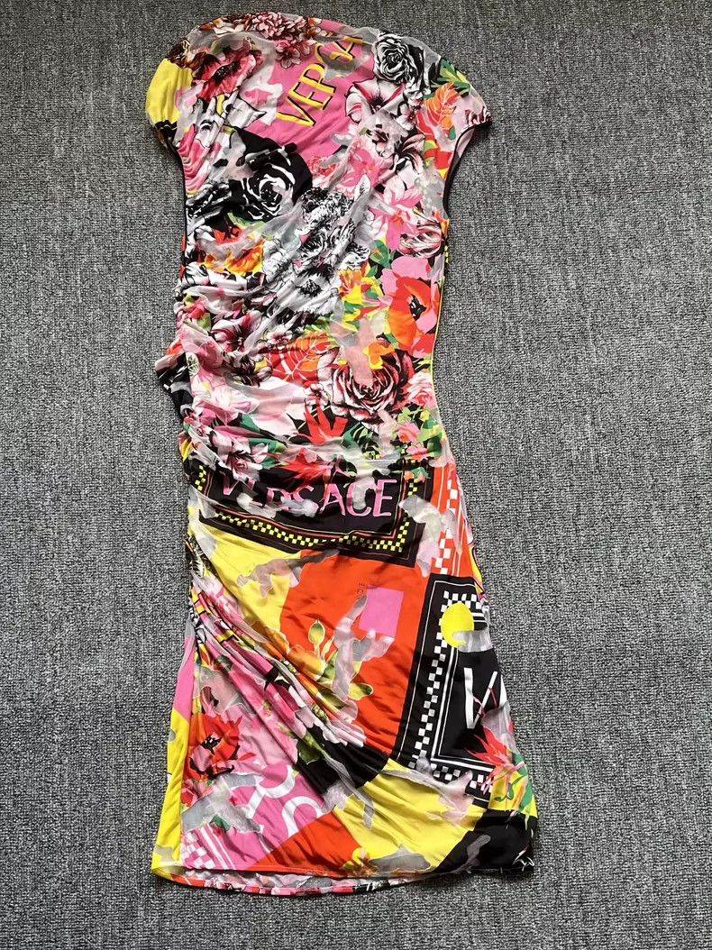 Versace Versace Printed Slim Fit Dress - dmc Size US 36 / EU 52 - 1 Thumbnail