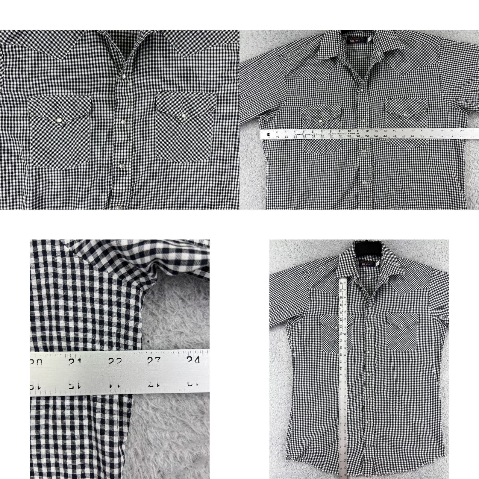Vintage Panhandle Slim Shirt Men 16.5 Black Plaid Pearl Snap Western Pockets Size US XL / EU 56 / 4 - 8 Thumbnail