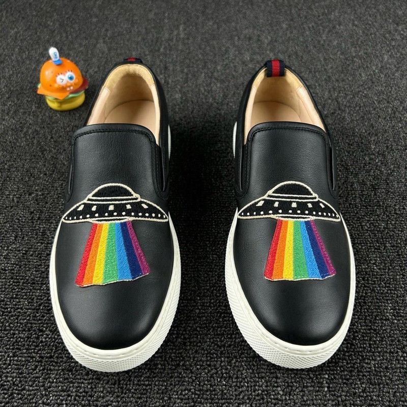 Gucci Gucci Rainbow Icon Leather Slip-On Sneakers - Size US 7.5 / EU 40-41 - 2 Thumbnail