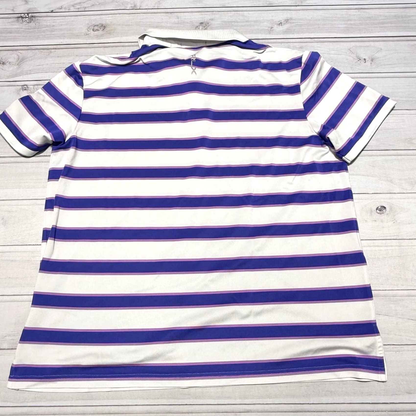 RLX Ralph Lauren RLX Ralph Lauren Polo Shirt XL White Blue Purple Stripe Golf Size US XL / EU 56 / 4 - 6 Thumbnail