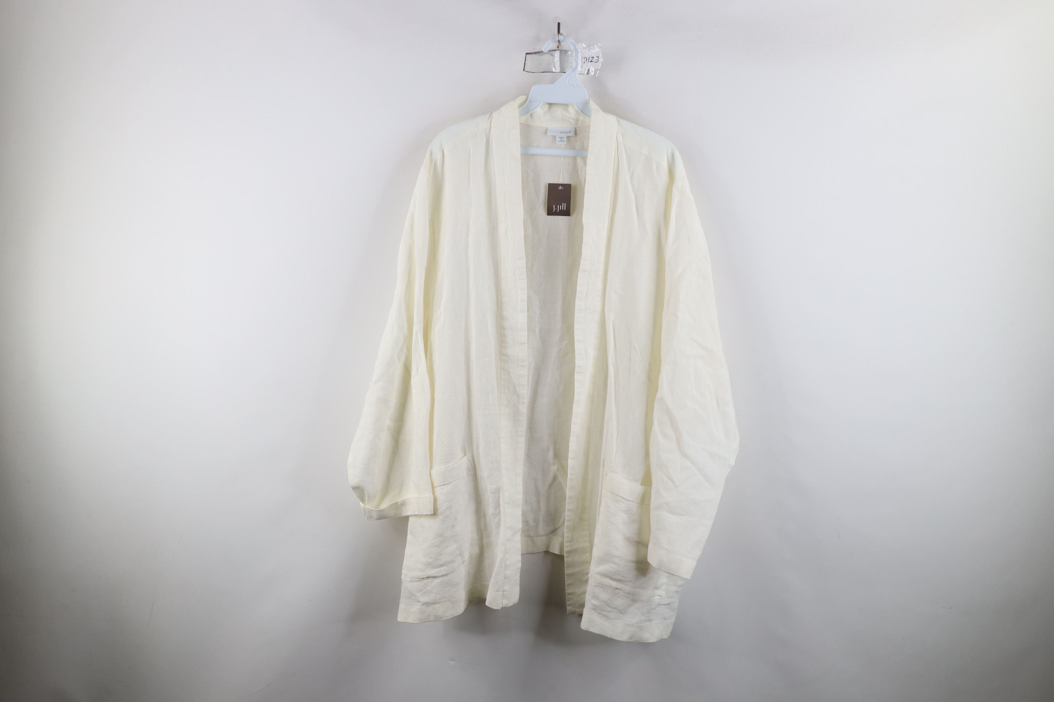 J. Jill × Vintage New J Jill Pure Jill Lined Open Front Cardigan Shirt Cream Size 3XL / US 20-22 - 1 Thumbnail