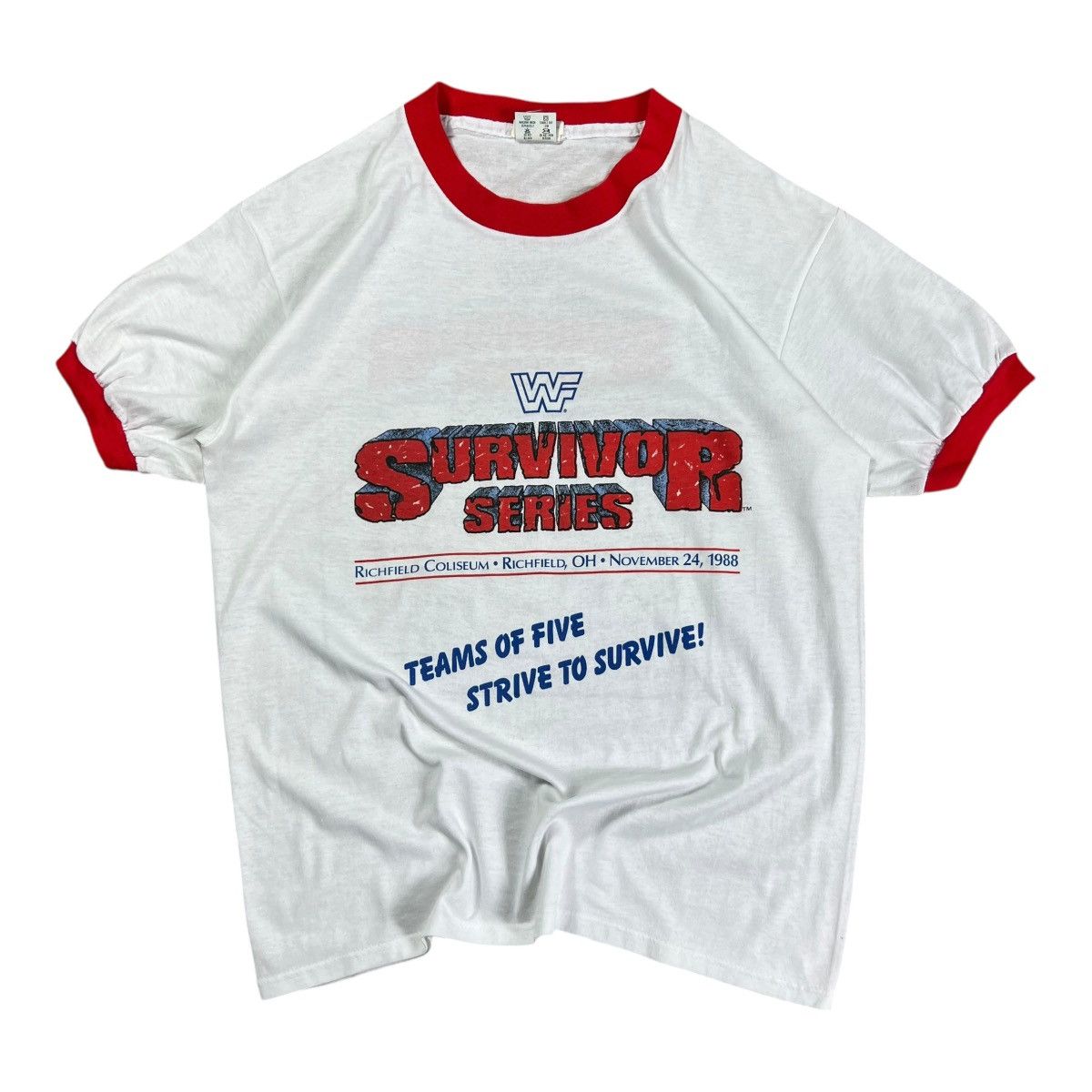 Vintage × WWF TOUCH OF GOLD WWF SURVIVOR SERIES T-SHIRT 80S VINTAGE 1988 Size US L / EU 52-54 / 3 - 1 Thumbnail