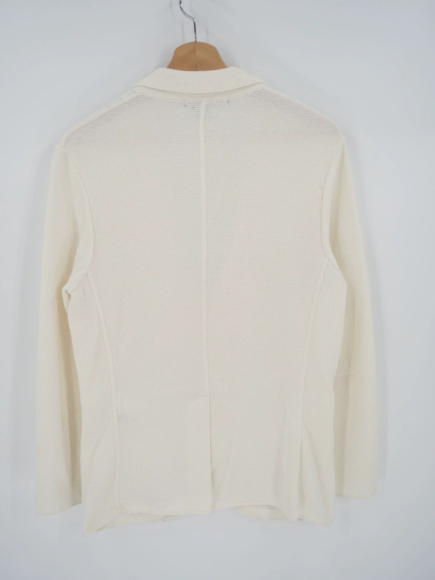 Lardini LARDINI Italian-made white chunky-knit handmade blazer Size 36R - 3 Thumbnail