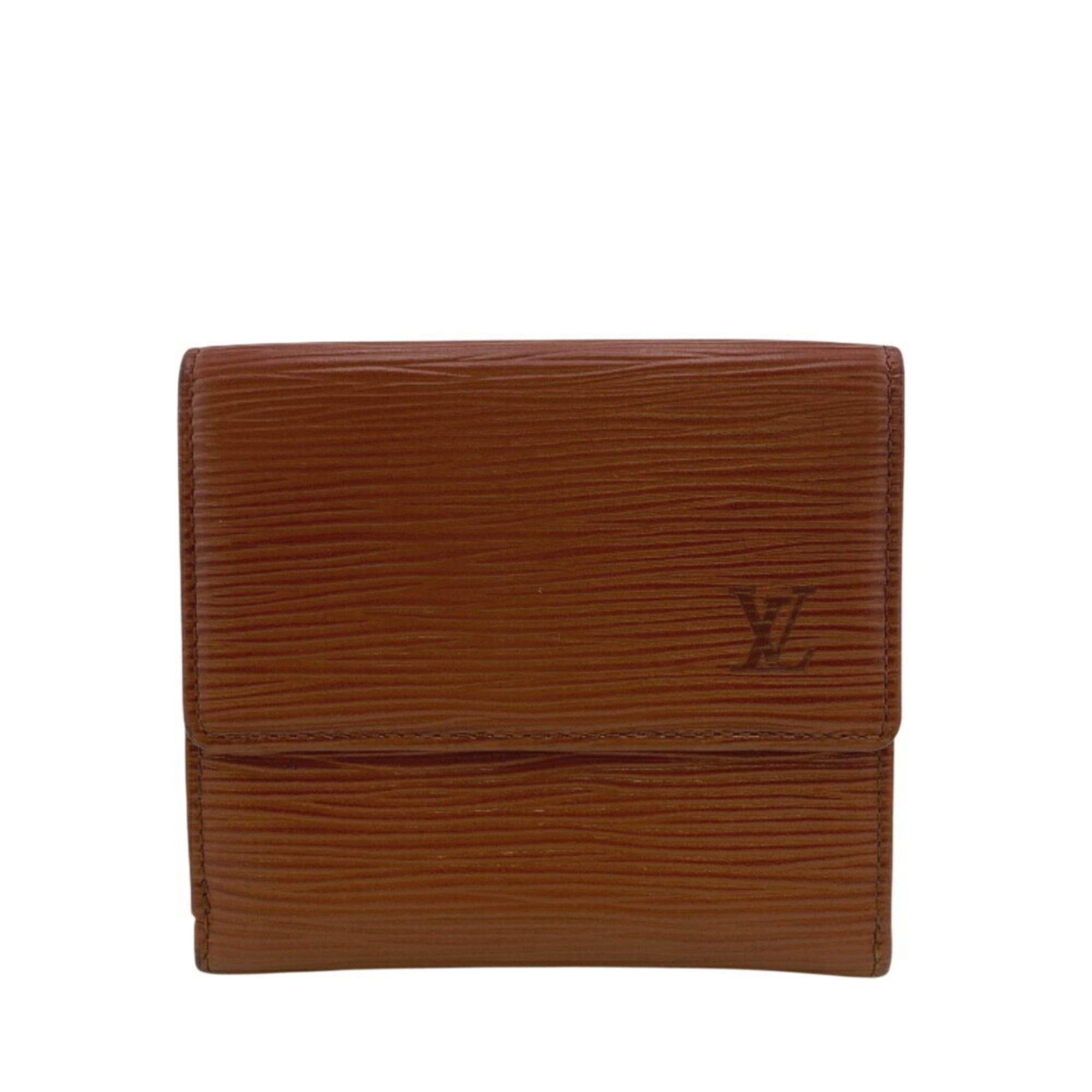 LOUIS VUITTON M63483 Porte Monnaie Carte Credit Epi Leather Tri-fold Wallet Brown Women's
