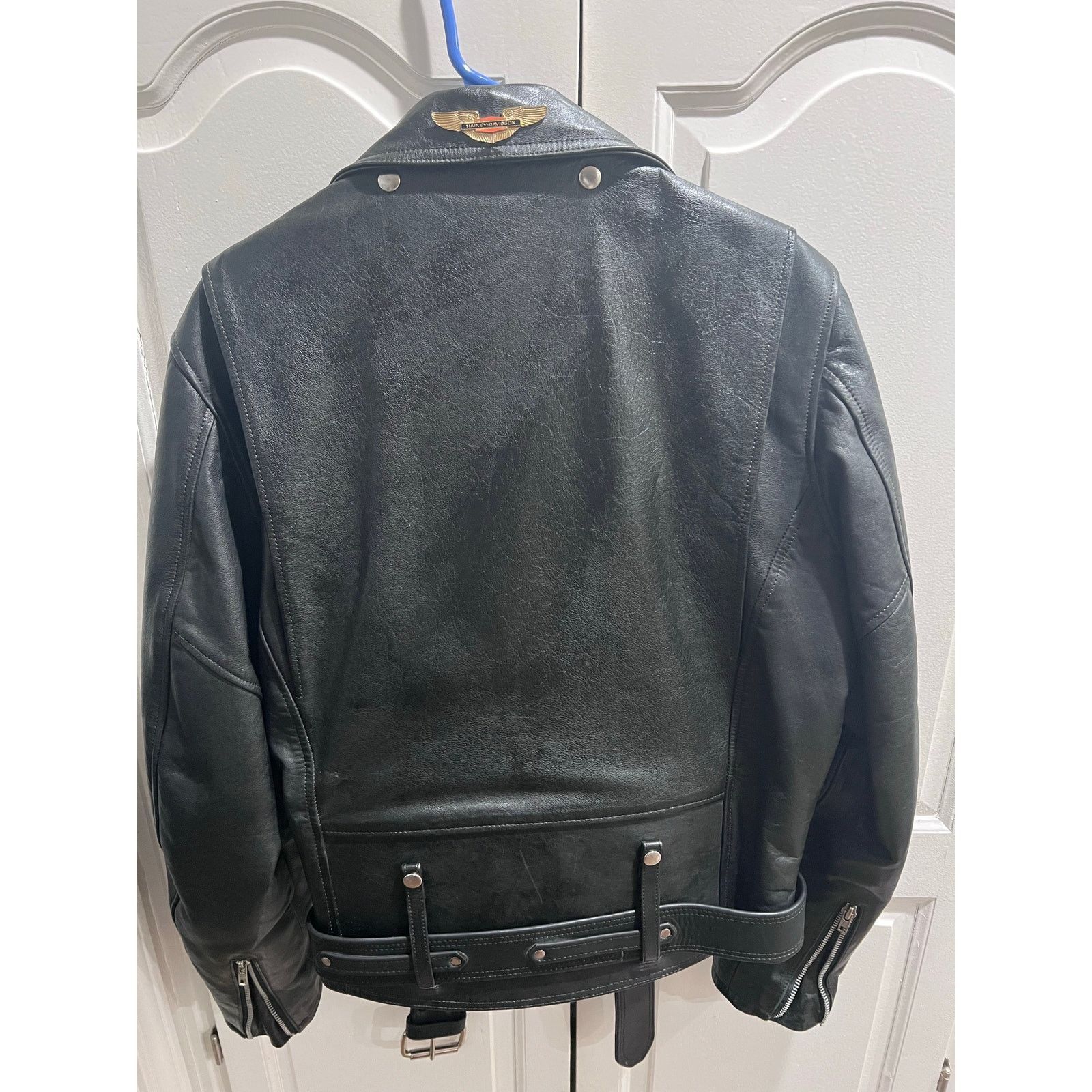 Harley Davidson Harley-Davidson Men’s Leather Jacket 44 L Black Eagle Patch Size L / US 10 / IT 46 - 10 Thumbnail