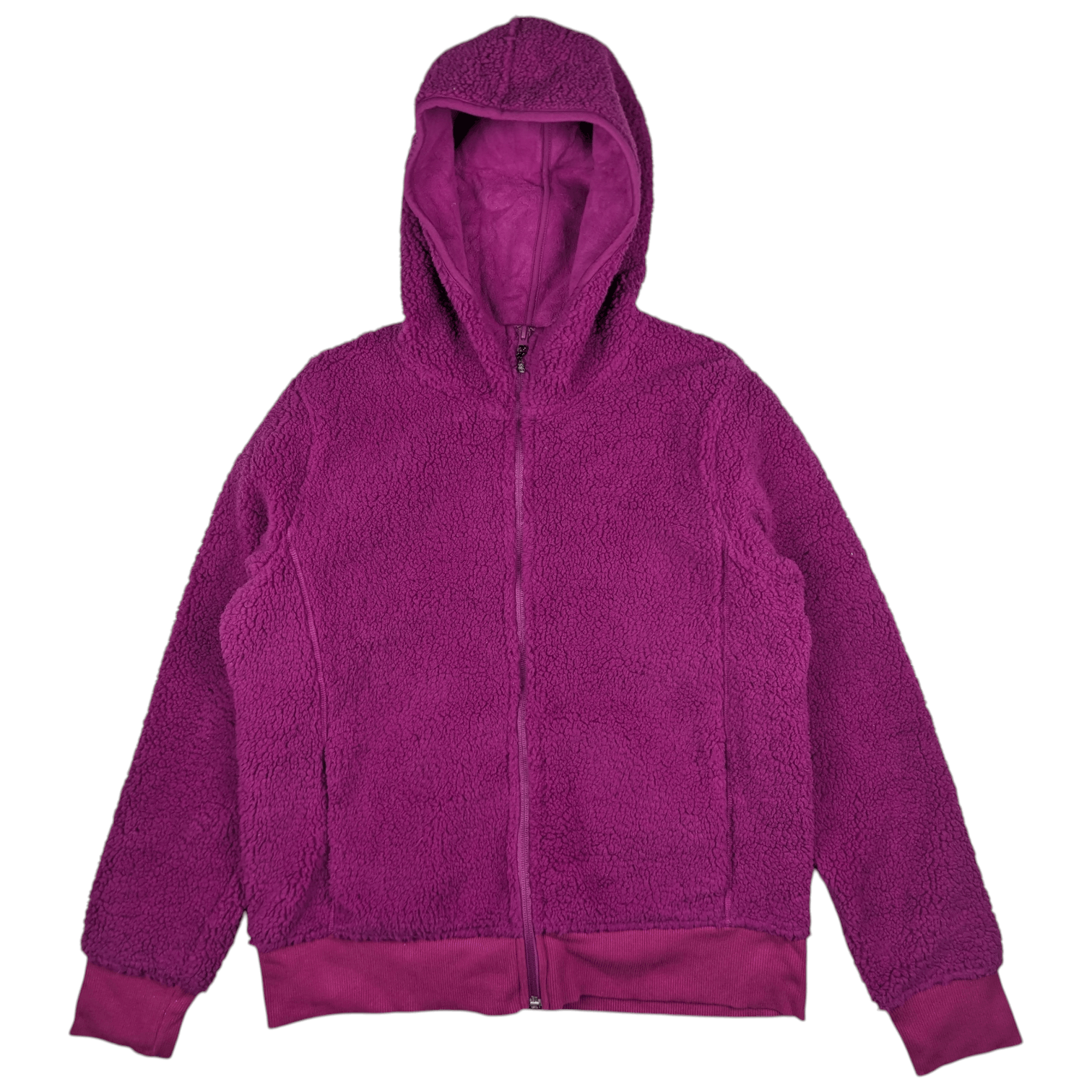 Japanese Brand UNIQLO Pink Fluffy Fleece Jacket With Hoodie Size M / US 6-8 / IT 42-44 - 5 Thumbnail