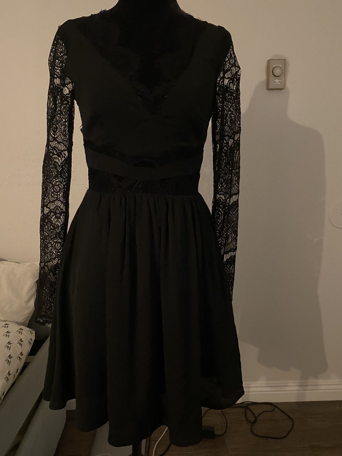 image of Keepsake Size Xs Lace Dress Vintage in Black, Women's