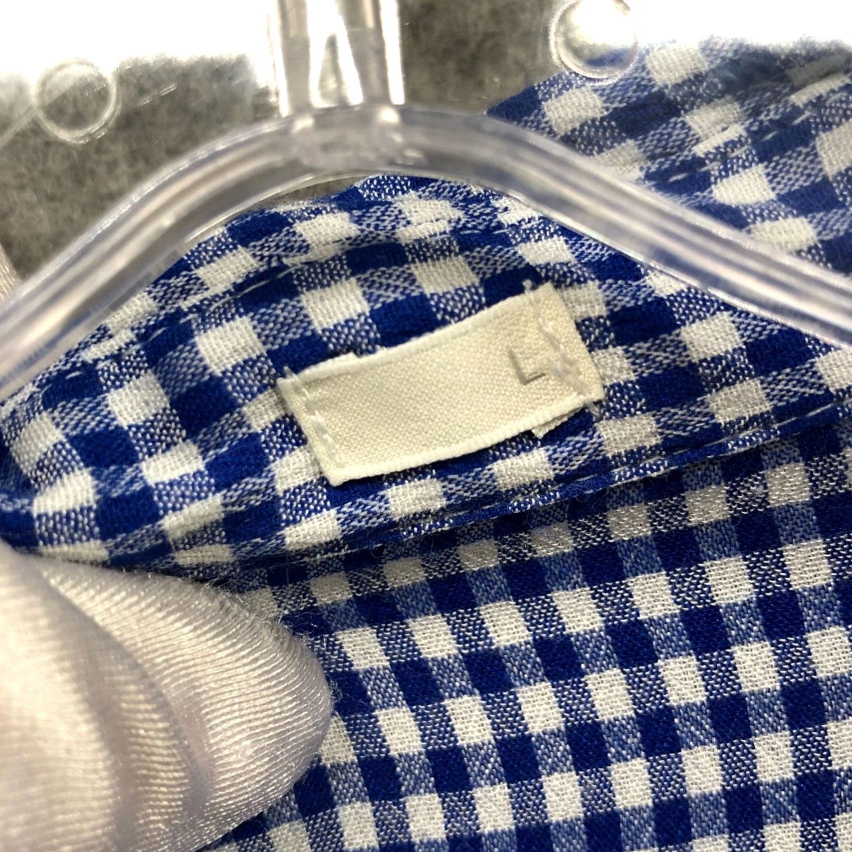 Vintage GU Lightweight Button Up Shirt Womens L Long Sleeve Blue White Check Shirt Size L / US 10 / IT 46 - 5 Thumbnail
