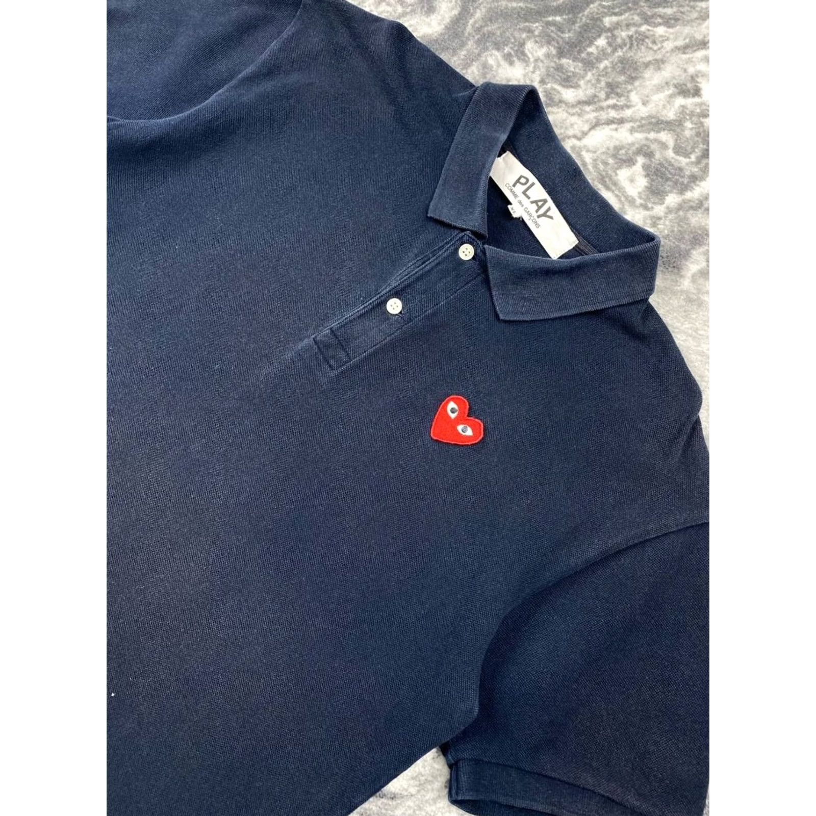 Comme des Garcons Girl Comme des Garçons PLAY Polo Shirt Men XL Blue Size US XL / EU 56 / 4 - 2 Thumbnail
