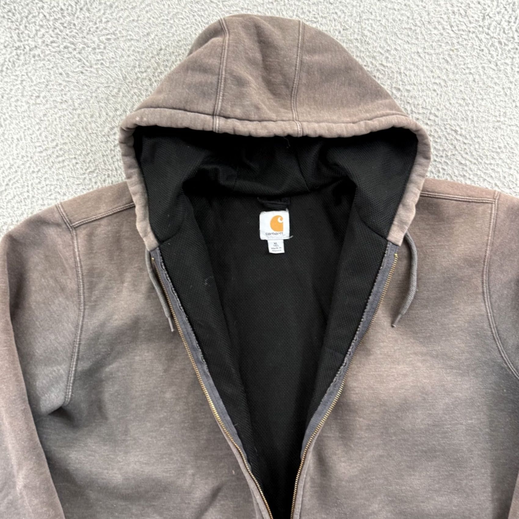 Carhartt Carhartt Sweatshirt Mens XL Tall Gray Rain Defender Thermal Hoodie Faded Outdoor Weather Resistant Zippered Full Zip Size US XL / EU 56 / 4 - 7 Thumbnail