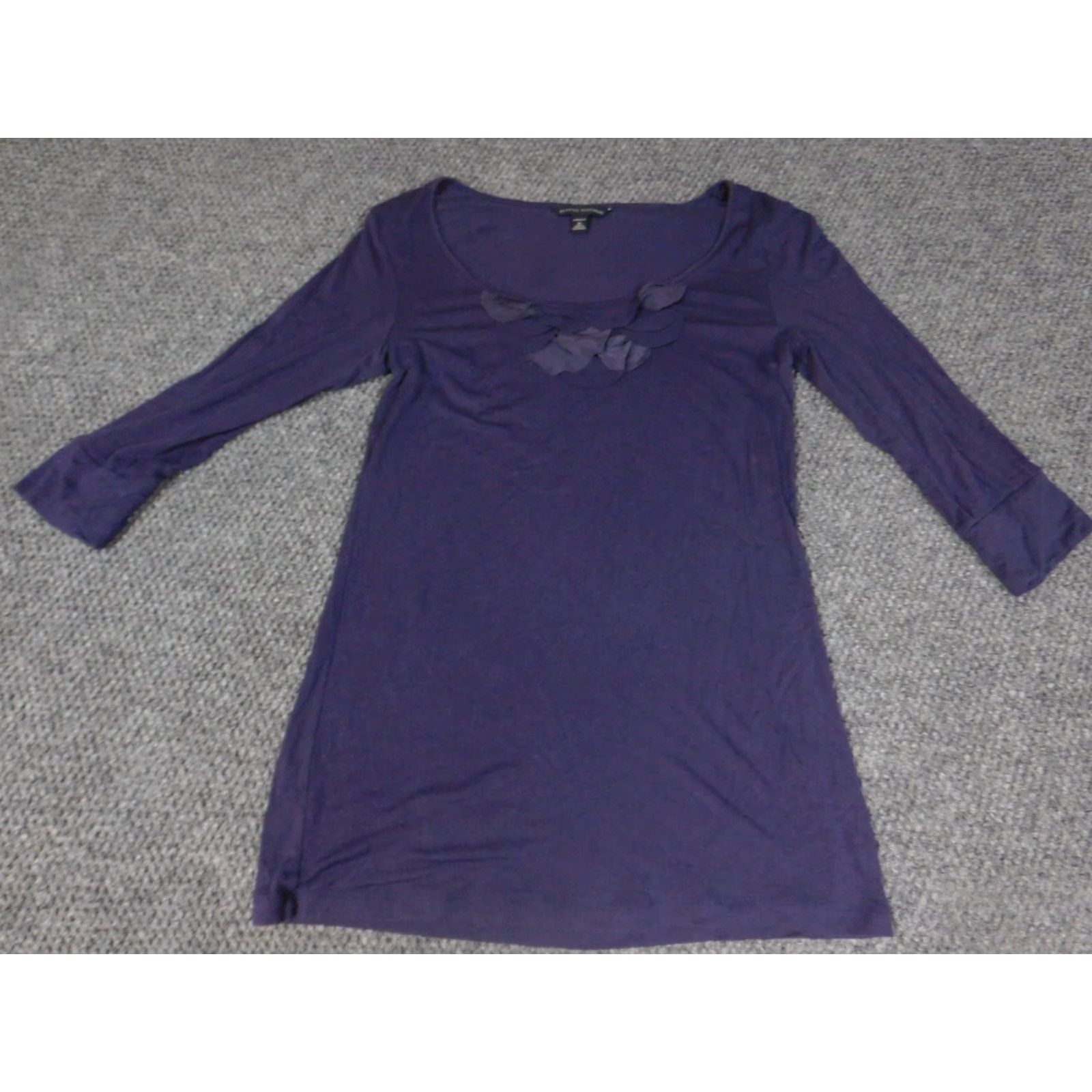 Banana Republic Banana Republic Blouse Womens M Purple Crew Neck Stretch Pullover Casual Regular Modal Spandex Rayon Classic Size M / US 6-8 / IT 42-44 - 2 Thumbnail