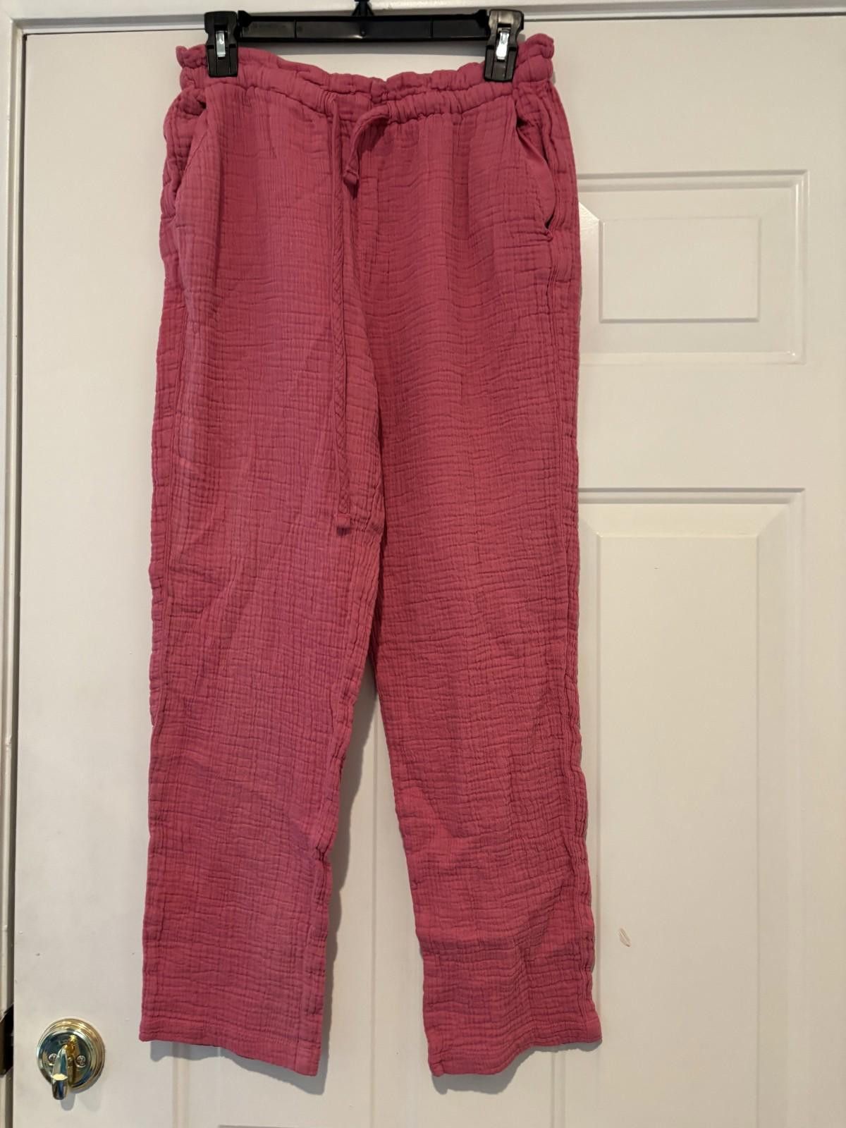 Designer Womens sz S pink gauze cotton Raquel Allegra pants #510 Size 28" / US 6 / IT 42 - 1 Thumbnail