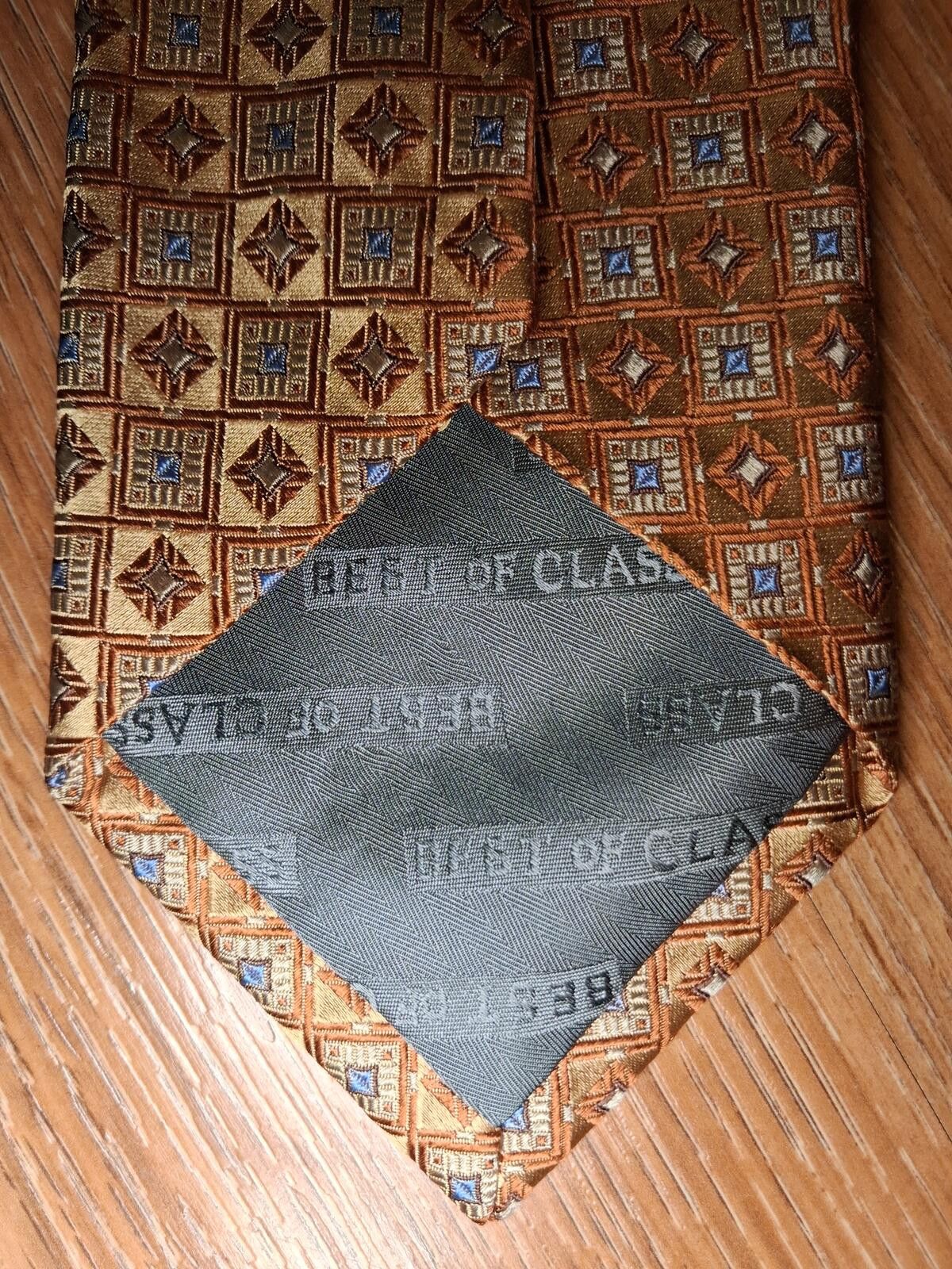 Robert Talbott Robert Talbott Best Of Class Silk Tie Gold Geometric Wide Size ONE SIZE - 3 Thumbnail
