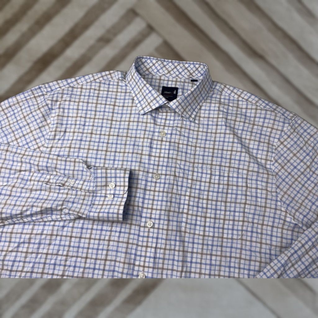 johnnie-O johnnie-O Mens Button-Up Shirt Biles Plaid Maliblu Blue 2XL Regular Men Shirt Size US XXL / EU 58 / 5 - 1 Thumbnail