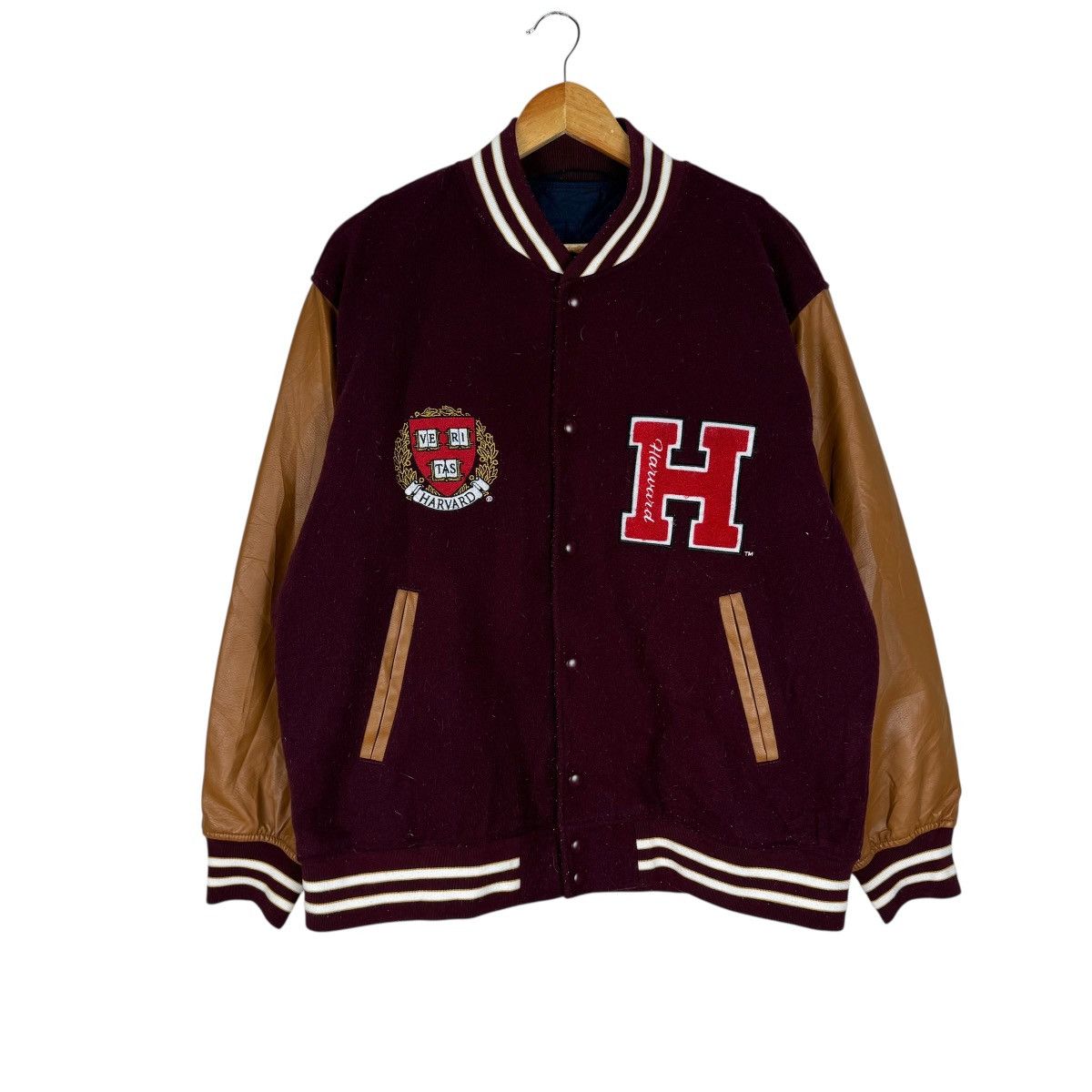 GU 🌟GU X UNIVERSITY HARVARD VARSITY SYNTHETIC LEATHER JACKET Size US L / EU 52-54 / 3 - 1 Thumbnail