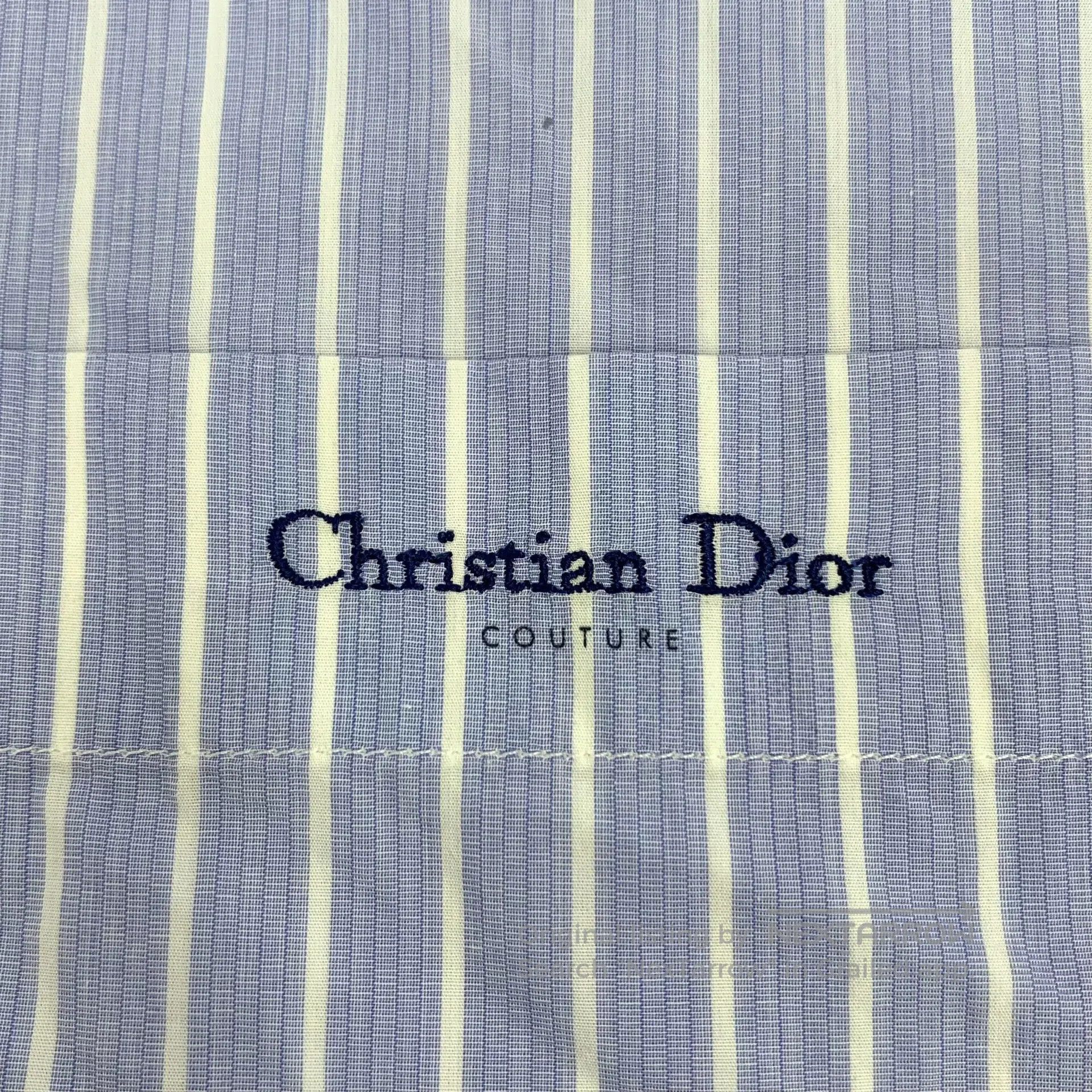 Dior Dior Blue Striped Cotton Lapel Single Breasted Long Sleeve Size XS / US 0-2 / IT 36-38 - 5 Thumbnail