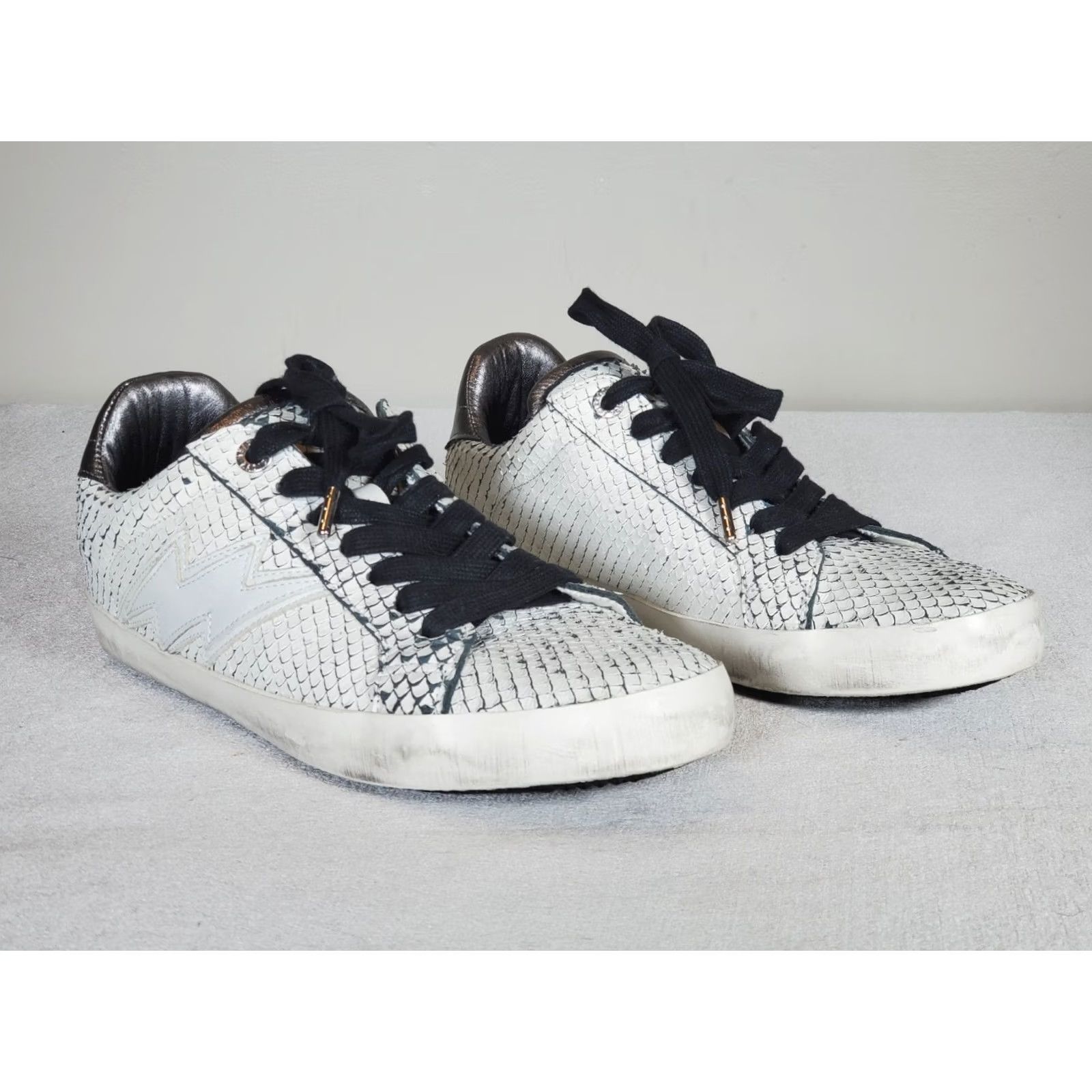 Zadig & Voltaire Zadig & Voltaire Neo Keith Flash Low Top Sneakers White Snakeskin Women's US 9 Size M / US 6-8 / IT 42-44 - 2 Thumbnail