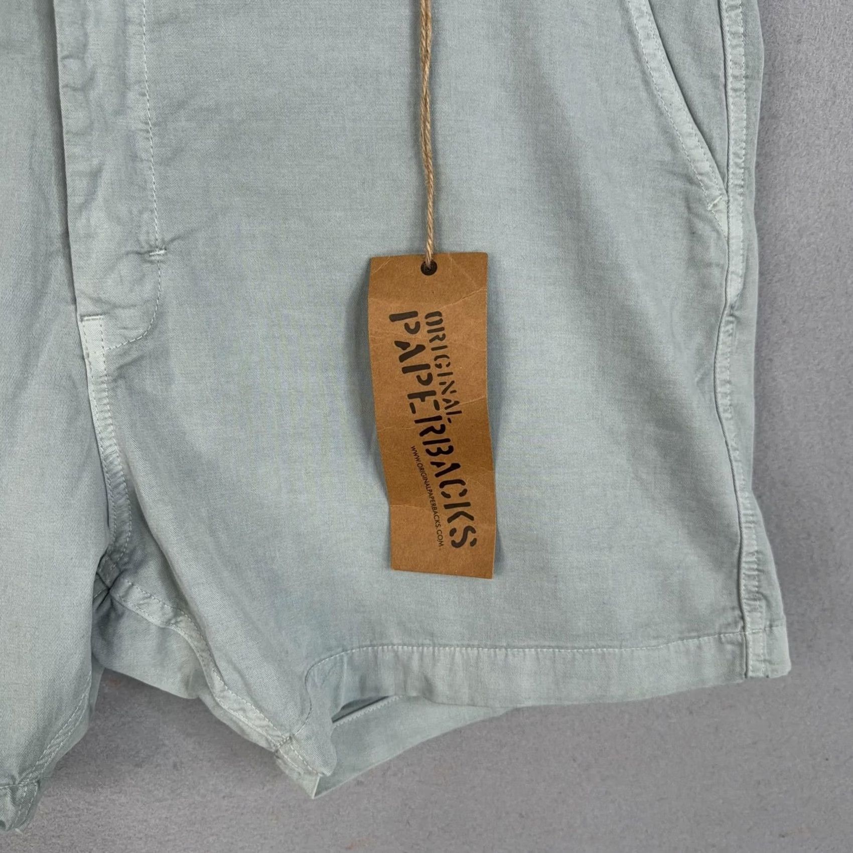 Vintage Original Paperbacks Shorts Mens 38 Light Green Chino Cotton Stretch Logo Size US 38 / EU 54 - 3 Thumbnail