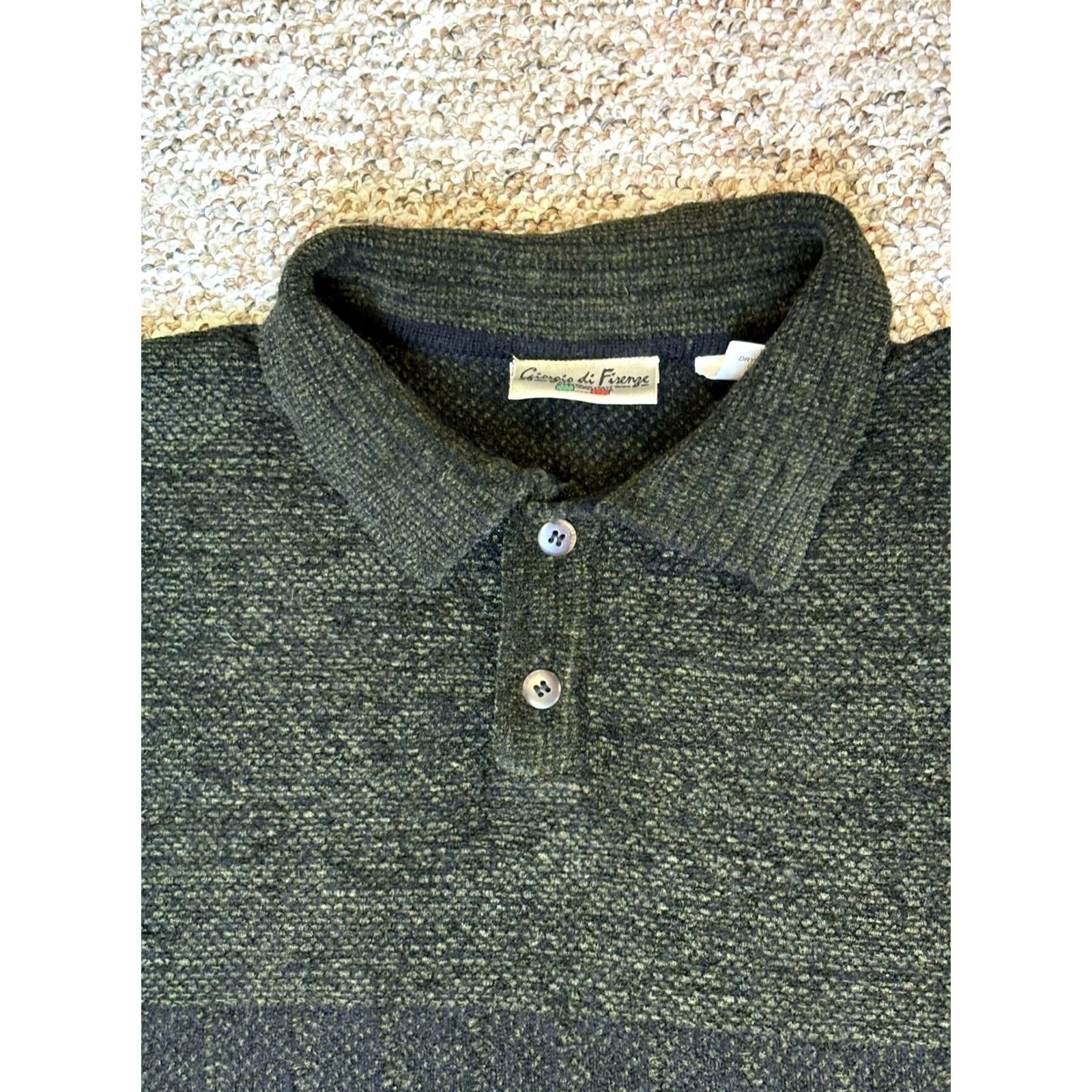 Vintage VINTAGE Giorgio di Firenze Sweater Knit Pullover Wool Blend Green Size L Men Regular Long Sleeve Collared Pattern: Solid All Seasons Size US L / EU 52-54 / 3 - 2 Thumbnail