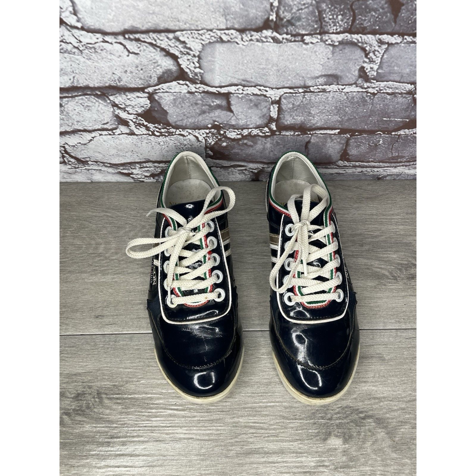 Studio Nicholson NICKELSON Fiera Blue Patent Leather Low Top Lace Sneakers Wo Size US 7.5 / IT 37.5 - 2 Thumbnail