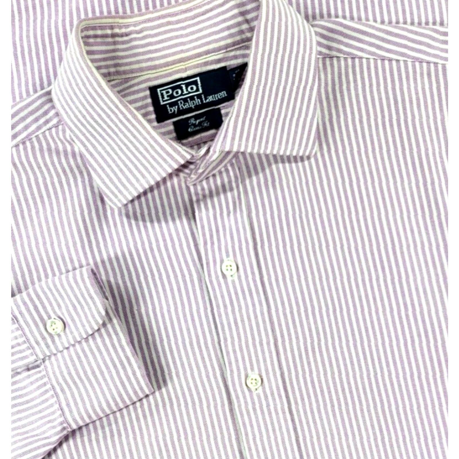 Polo Ralph Lauren Polo Ralph Lauren Oxford Button Up Shirt Men 16.5-35 Purple White Stripe Regent Size US XL / EU 56 / 4 - 2 Thumbnail