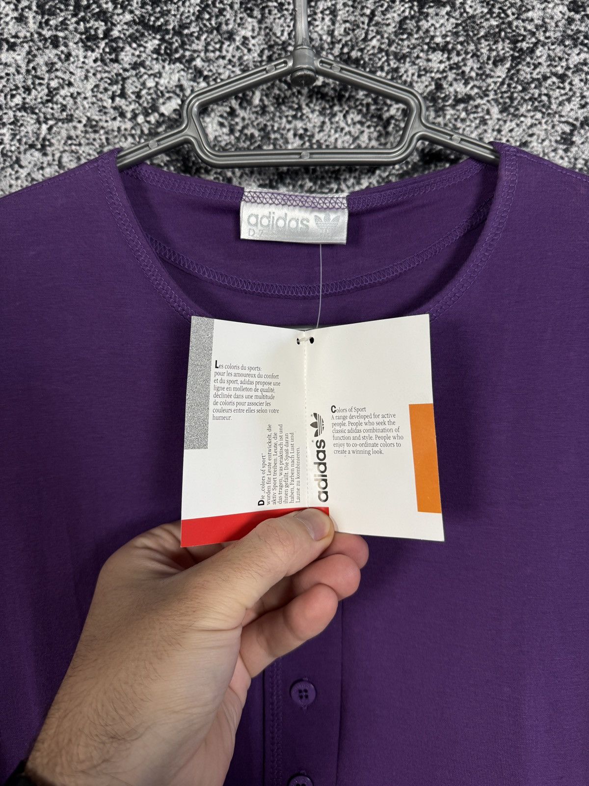 Adidas Adidas Vintage 90s Henley Purple Shirt Balloon Sleeve Size L Size US L / EU 52-54 / 3 - 8 Thumbnail