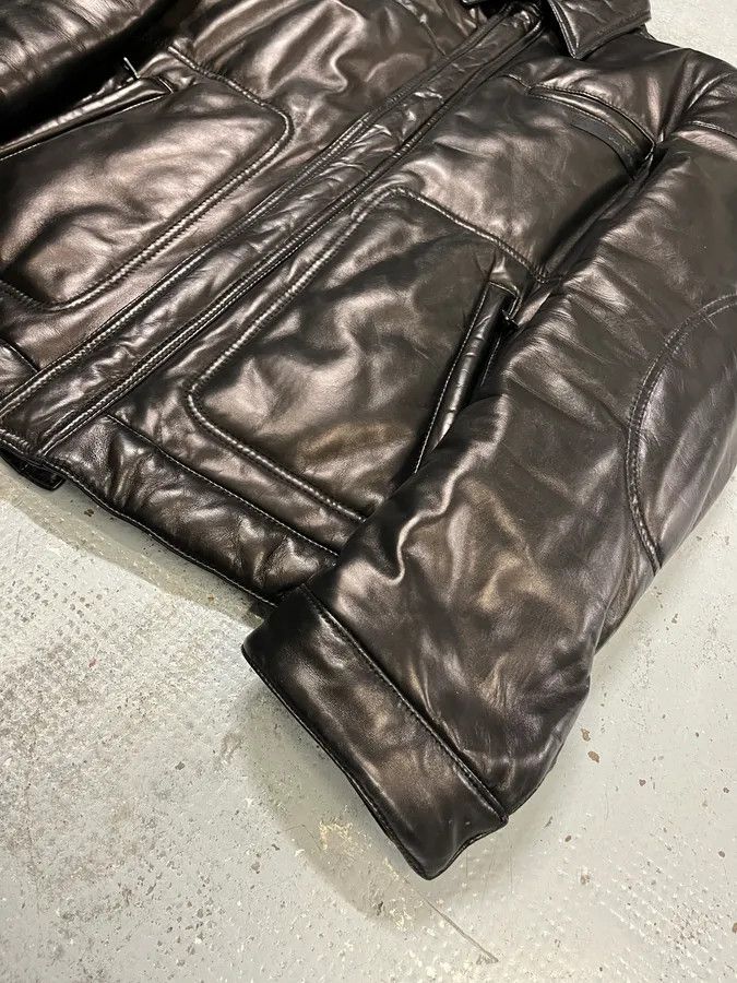 Prada 2000s Prada Brown Leather Bomber Jacket Size US M / EU 48-50 / 2 - 6 Thumbnail