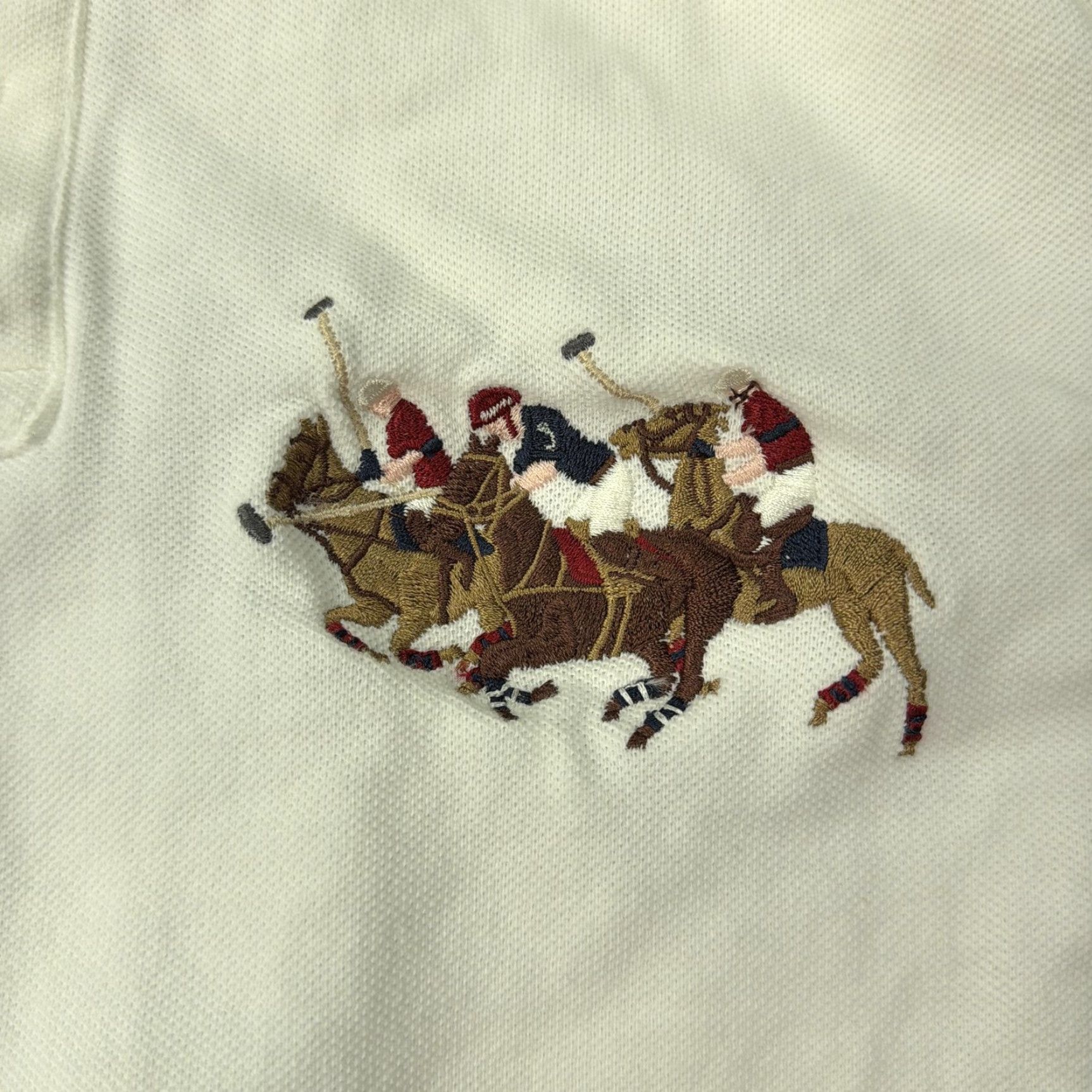 Vintage English Polo League Shirt Mens Large White Embroidered Horse Equestrian Polo Size US L / EU 52-54 / 3 - 2 Thumbnail