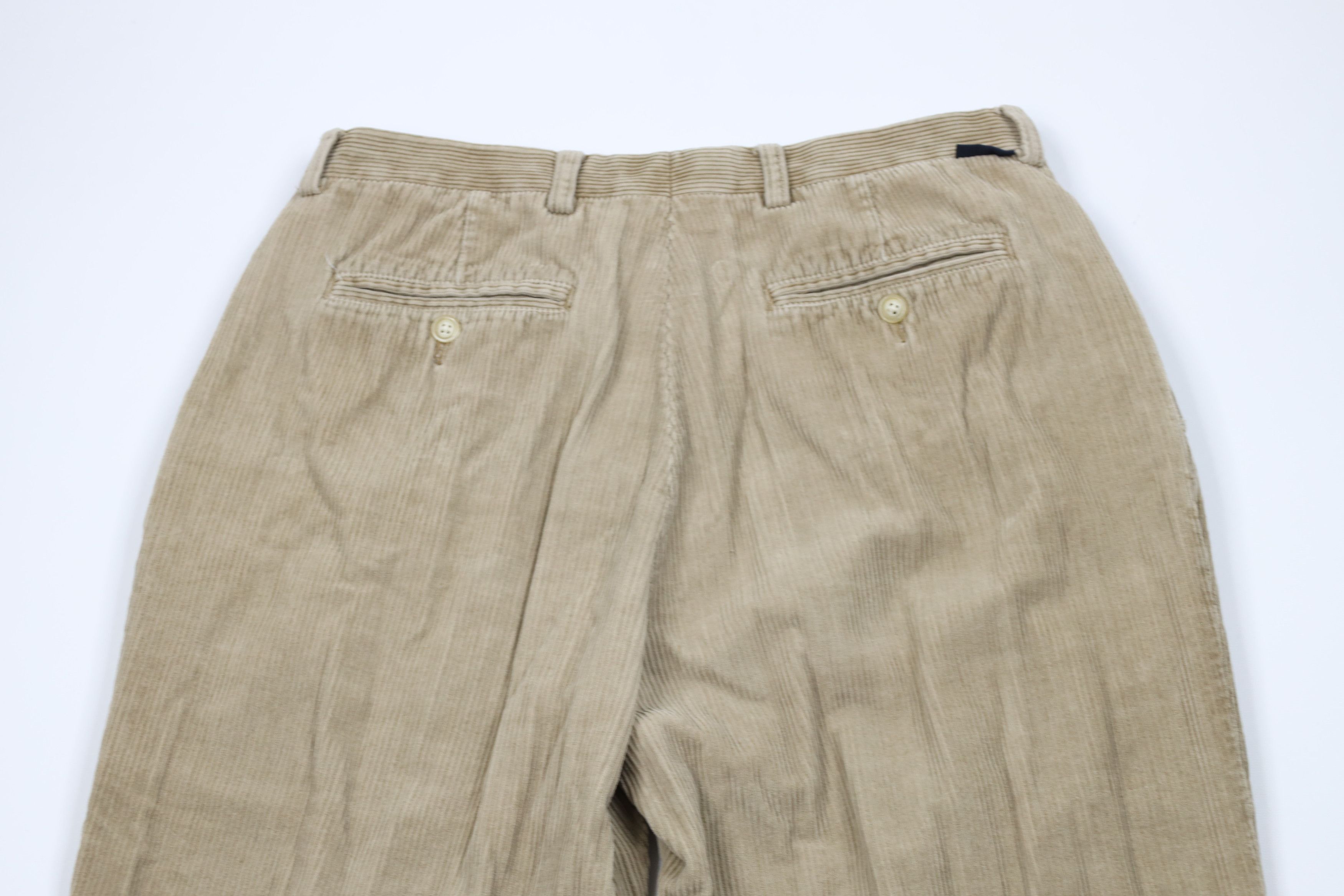 Nautica × Vintage Vintage 90s Nautica Wide Leg Corduroy Chino Pants Beige Size US 32 / EU 48 - 9 Thumbnail