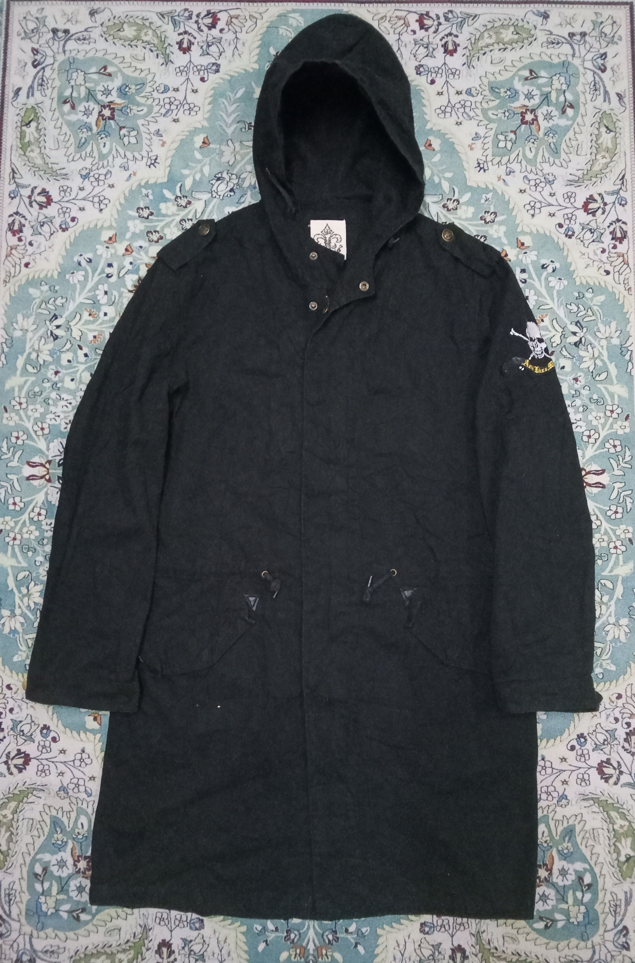 Japanese Brand Arid Jazz Men - Rare Skull Design Hoodie Zipped Long Jacket Size US L / EU 52-54 / 3 - 2 Thumbnail