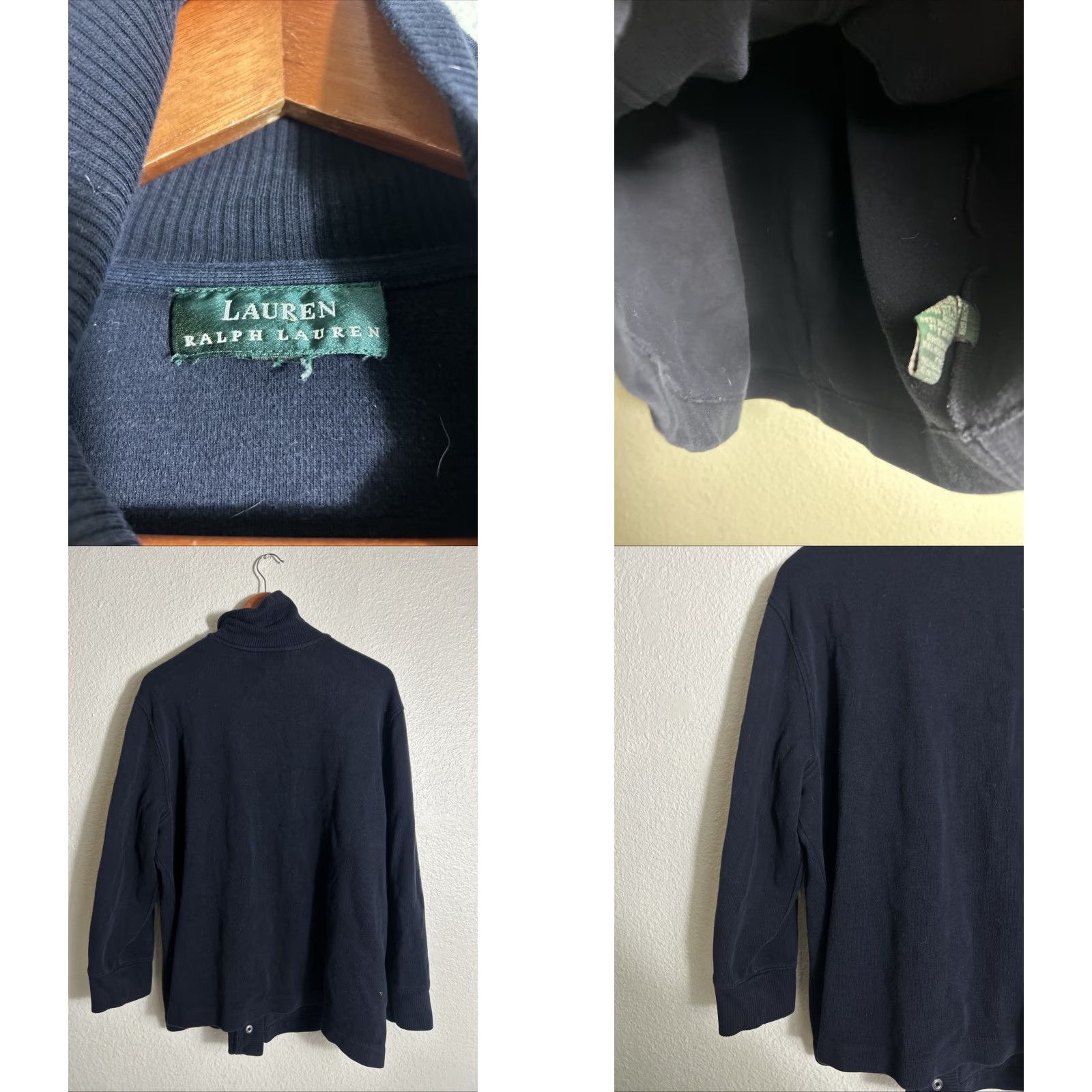 Ralph Lauren Lauren Ralph Lauren Cardigan Women Snap Pockets Navy Cotton Blend XL Blue Sweater Size XL / US 12-14 / IT 48-50 - 8 Thumbnail