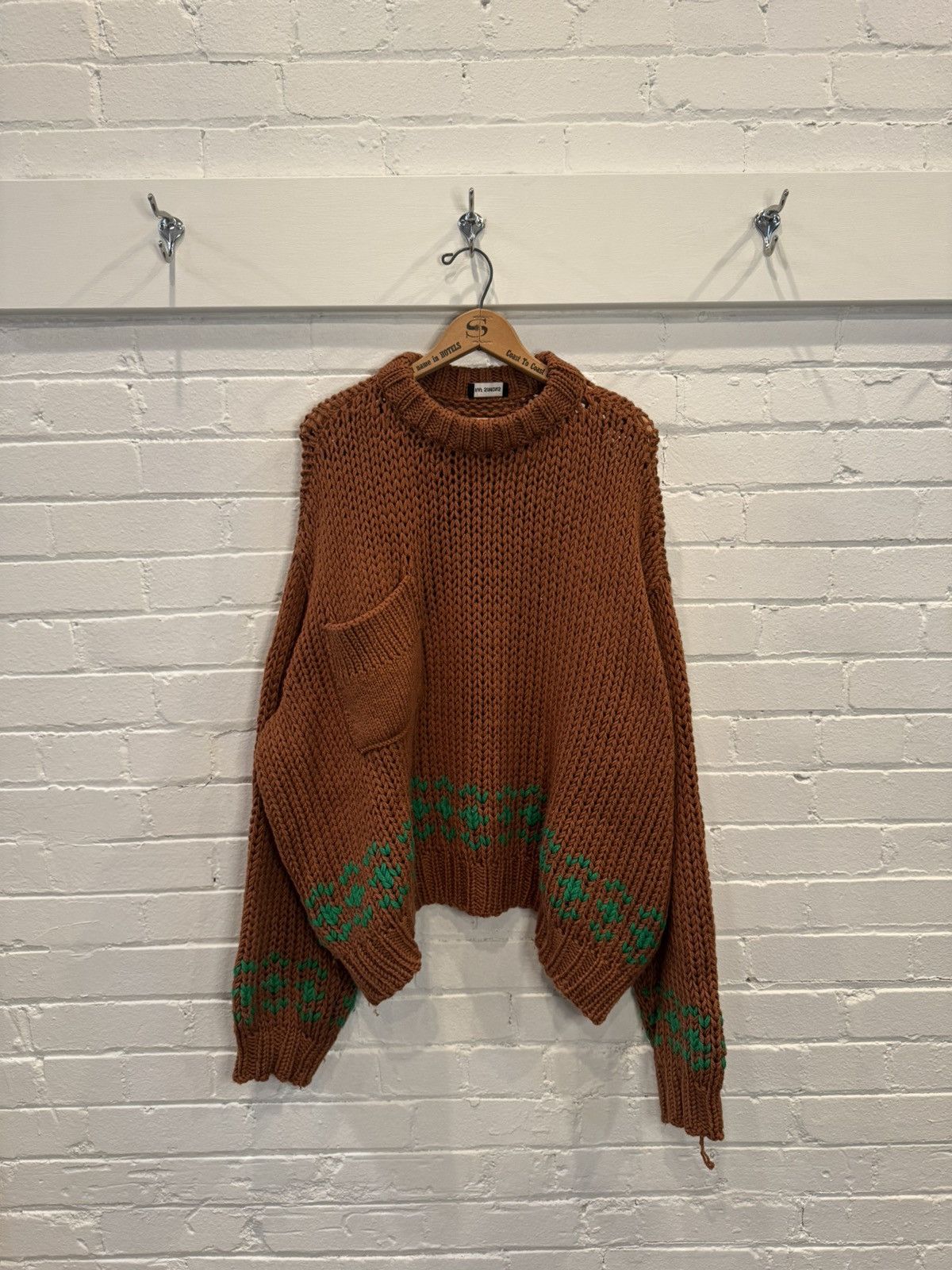Raf Simons Raf Simons FW17 Disturbed Jacquard Brown Green Sweater Size US M / EU 48-50 / 2 - 1 Thumbnail