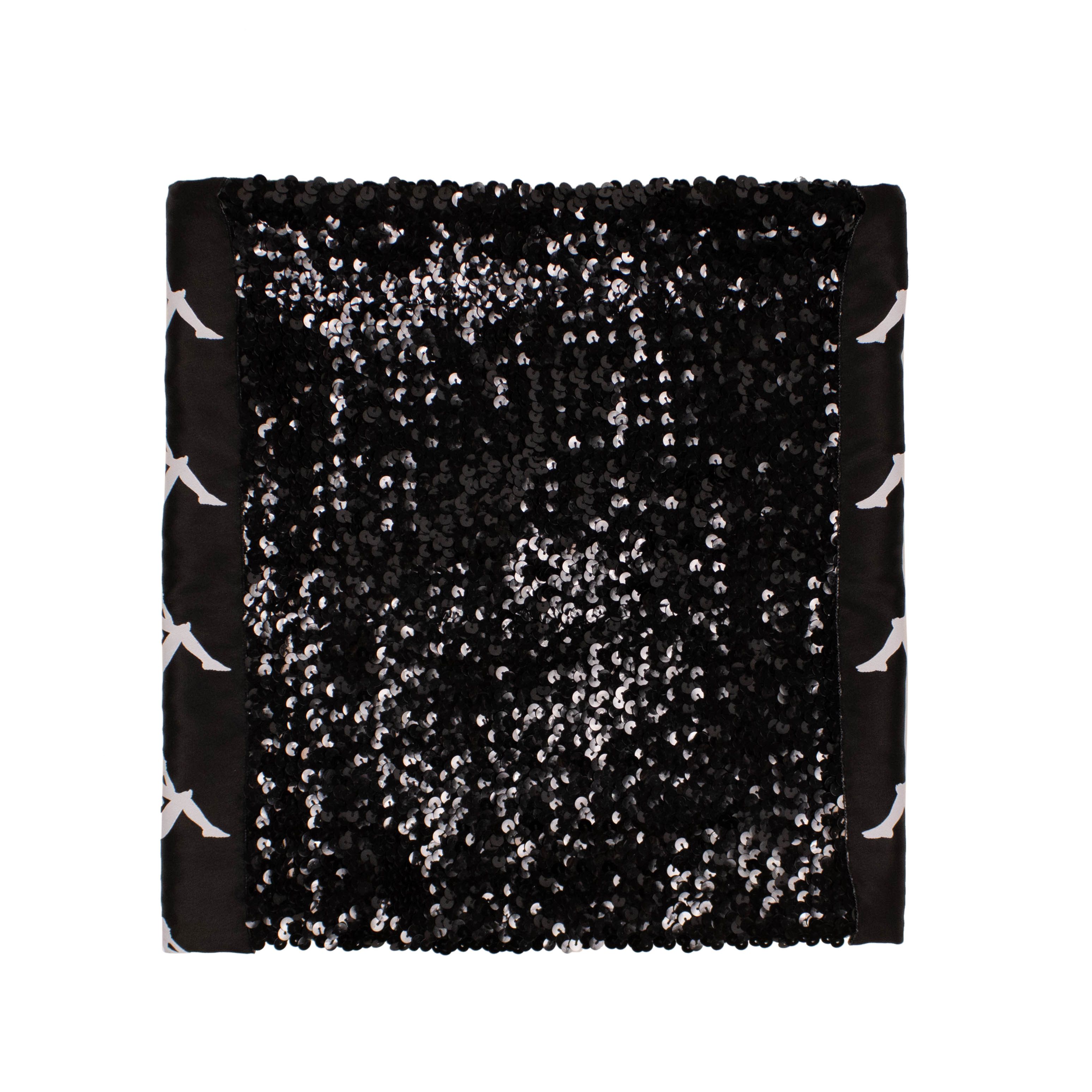 Faith Connexion × Kappa Black Sequin Logo Mini Skirt Size S Size 27" / US 4 / IT 40 - 1 Thumbnail