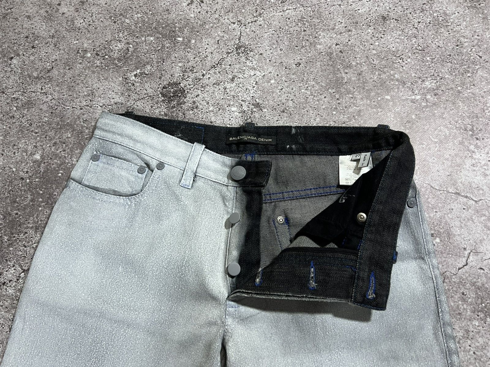 Balenciaga Deadstock Balenciaga 2008 Silver Painted Denim Jeans Size 27 Size US 27 - 9 Thumbnail