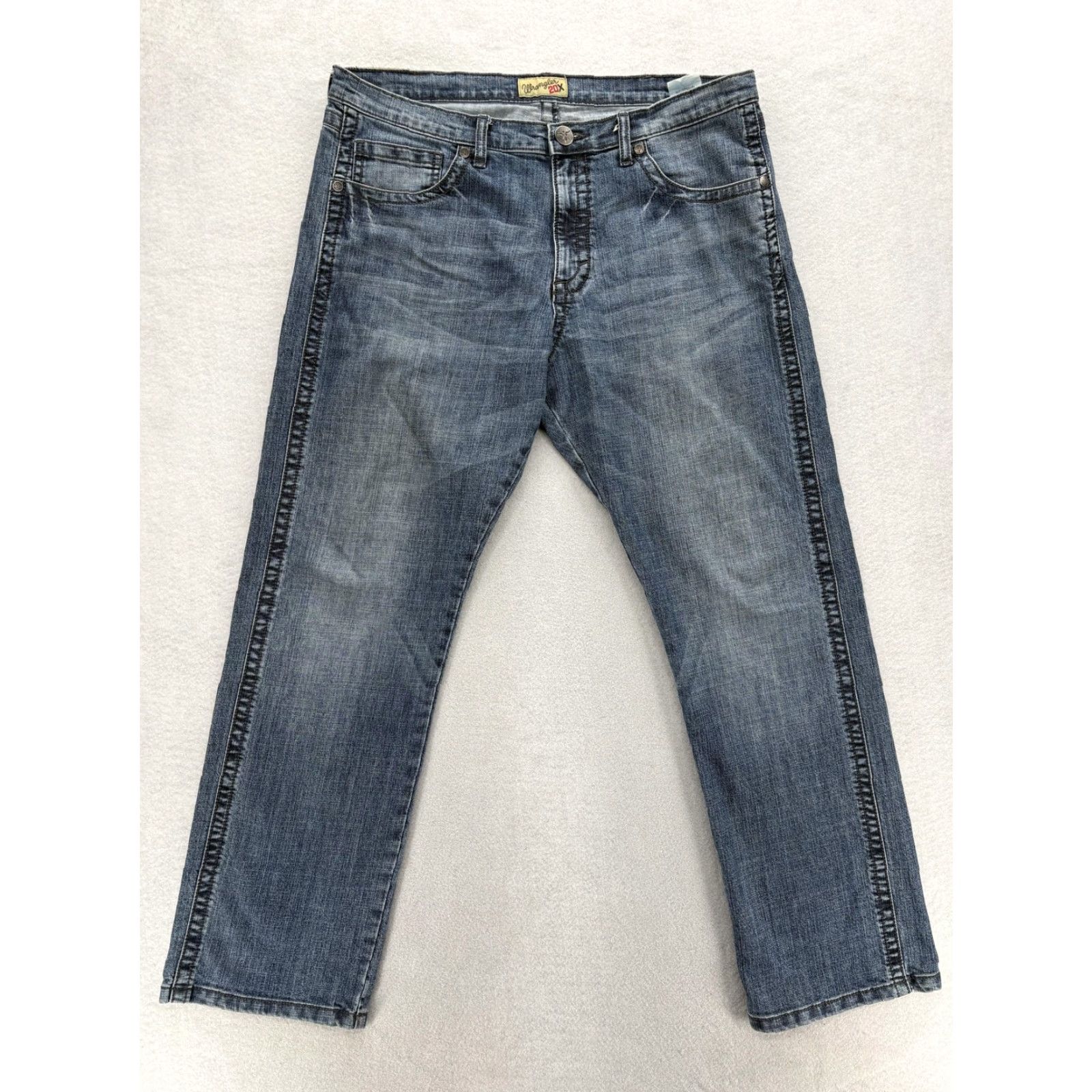 Wrangler Wrangler 20X Slim Straight Jeans Mens 38x32 Blue Denim Stretch 44 Western Style McCowboy Southwestern Pockets Zip Vegetables? Size US 38 / EU 54 - 2 Thumbnail