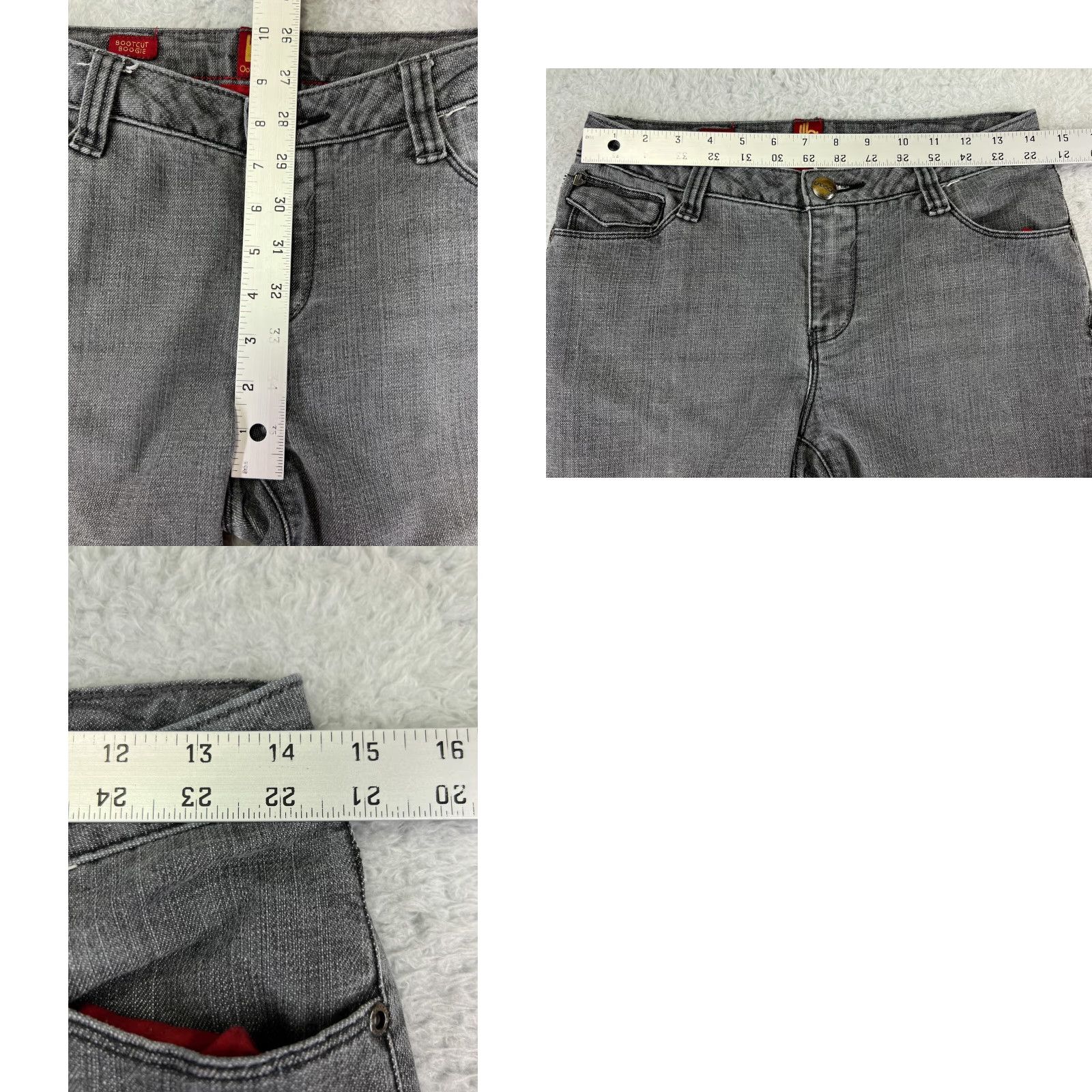 Denime OOH LA LA Jeans Women 4 Gray Denim Bootcut 29x29 Stretch Embroidered 5-Pocket Zip Mid Rise Regular Cotton Blend Brown? Size 27" / US 4 / IT 40 - 9 Thumbnail