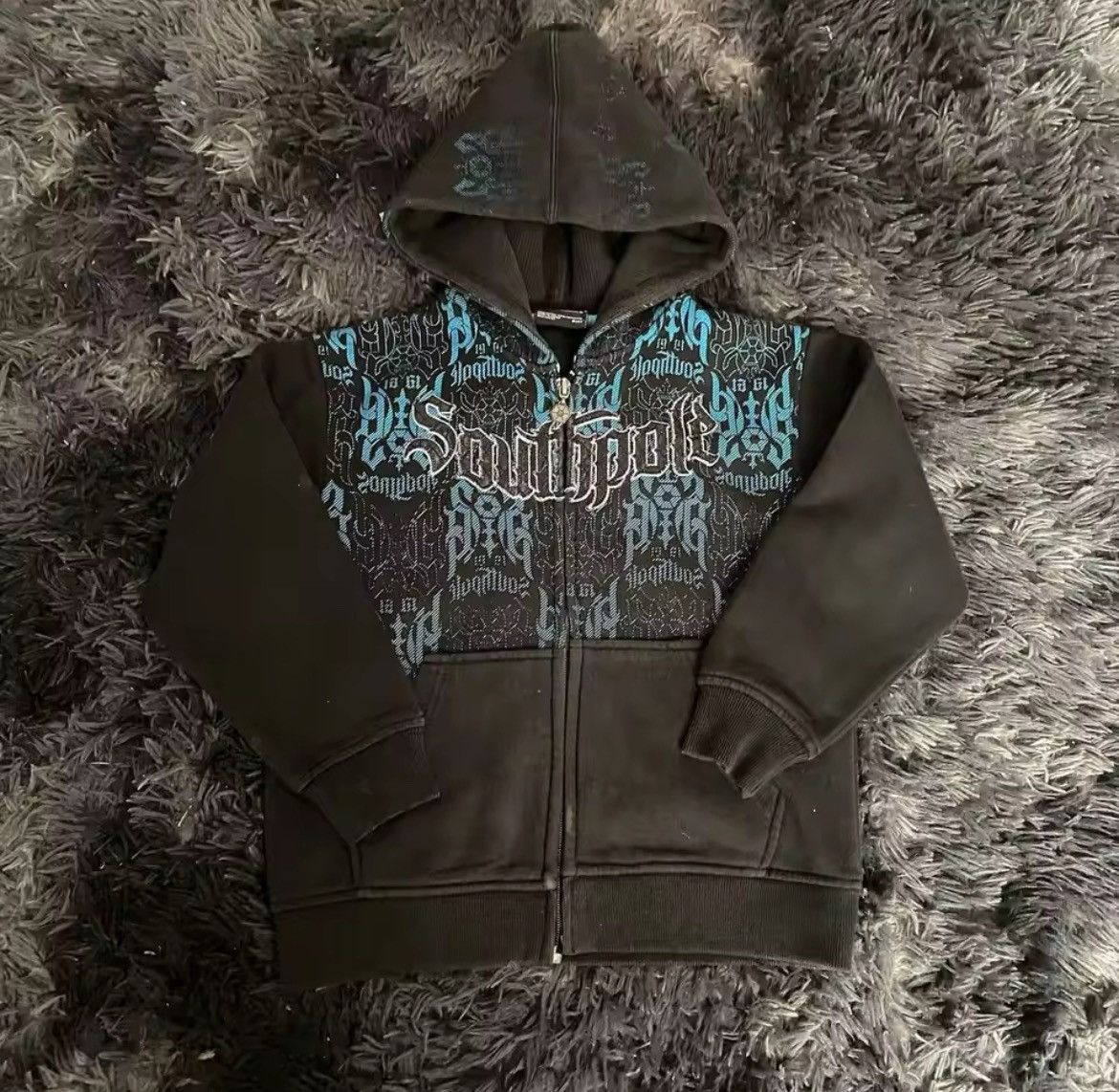 Southpole SouthPole Grey And Blue Zip Up Jacket Size L / US 10 / IT 46 - 4 Thumbnail