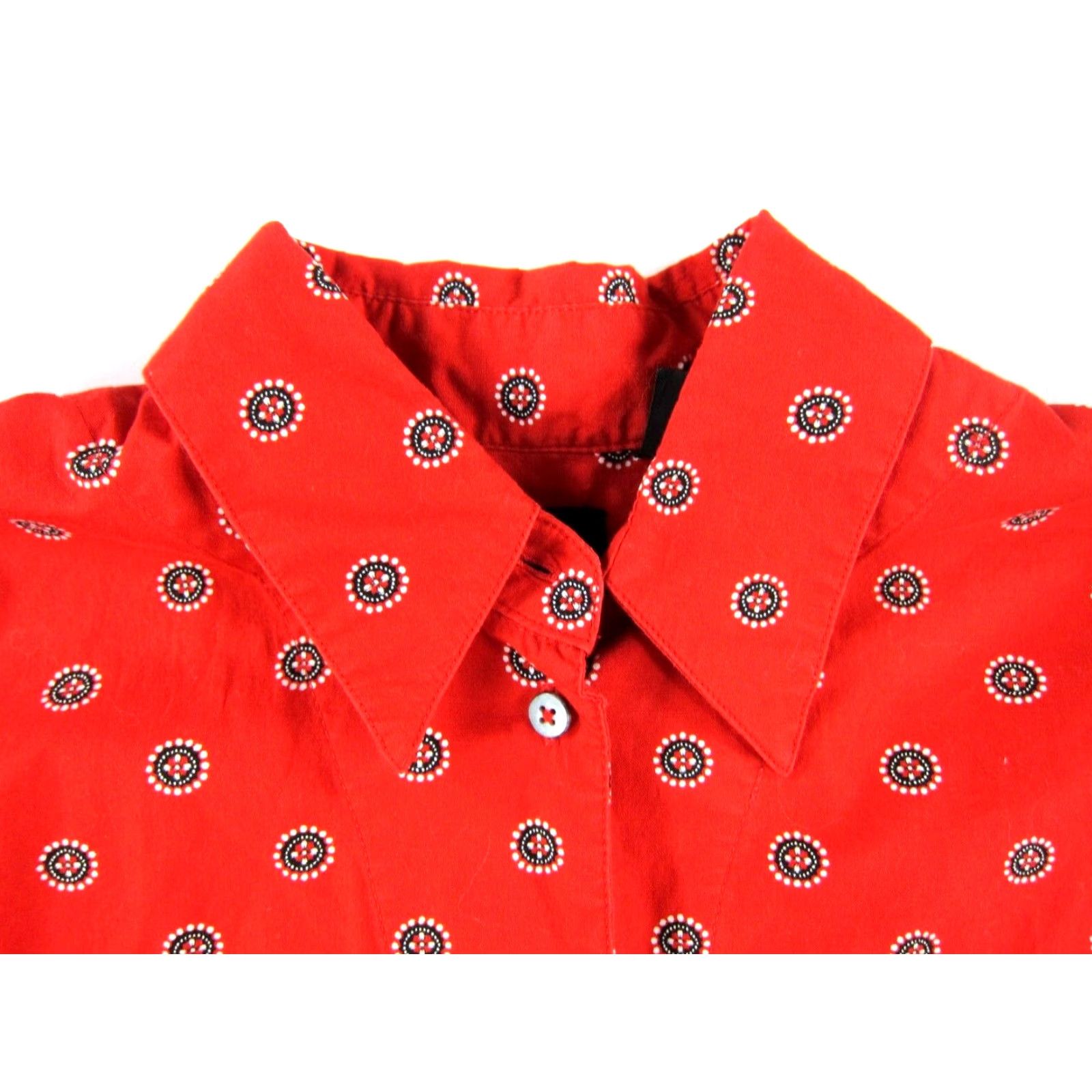 Liz Claiborne VINTAGE Liz Claiborne Blouse Shirt M-L Women Red Polka Dot Cotton Long Sleeve Button Down Shirt Blouse Size M / US 6-8 / IT 42-44 - 4 Thumbnail