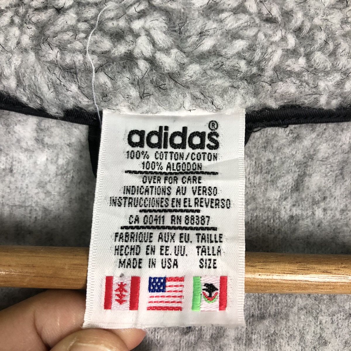 Adidas 🔥Vintage Dip Pile Fleece Zipper Jacket Adidas Size US L / EU 52-54 / 3 - 19 Thumbnail
