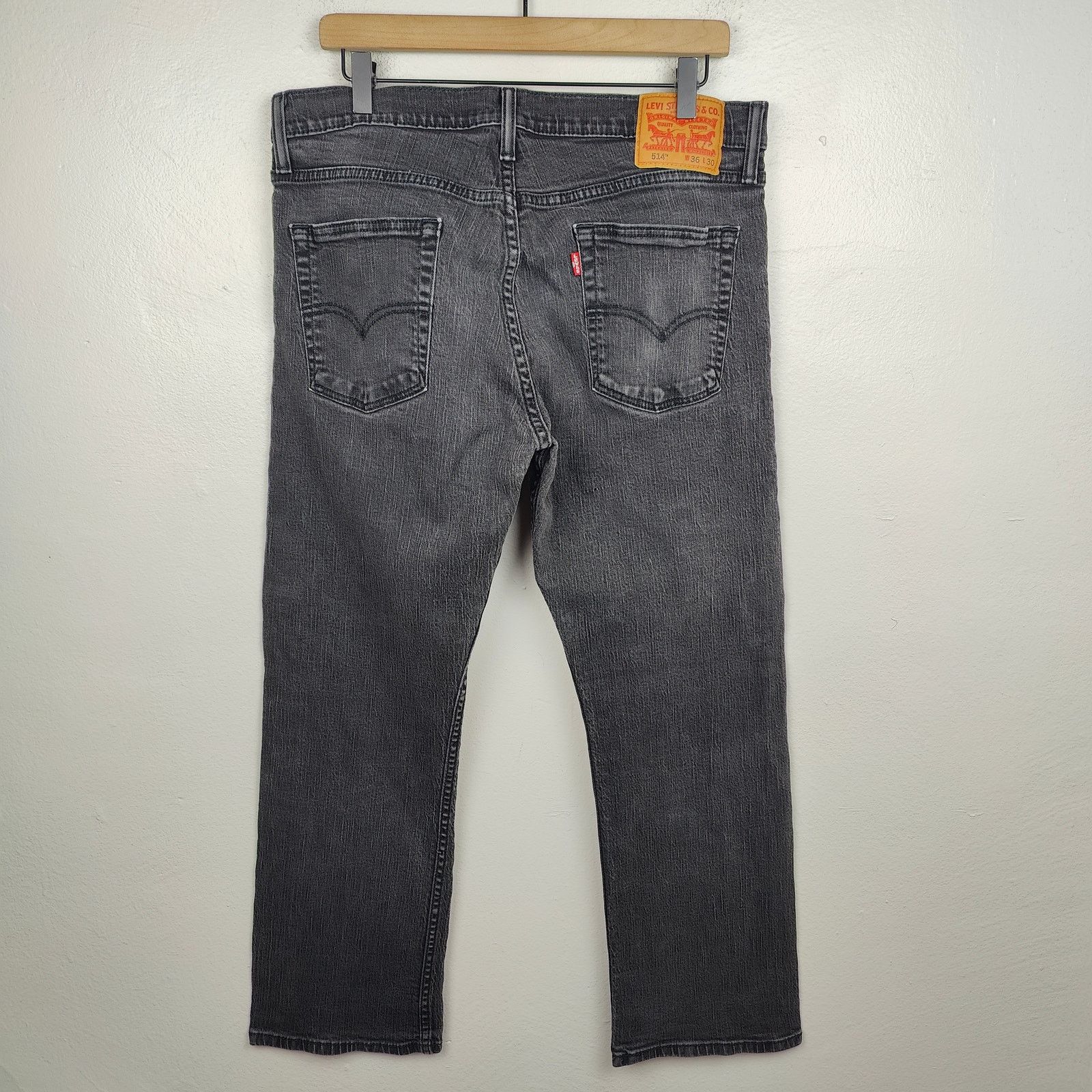 Levi's Levis 514 Straight Fit Jeans Mens 36 Black Charcoal Wash Size US 36 / EU 52 - 5 Thumbnail