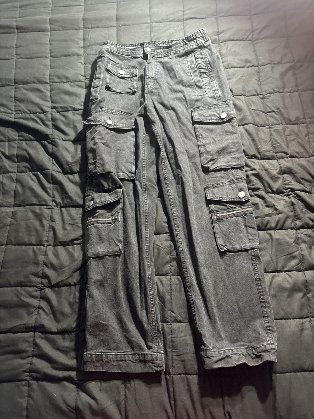 Zara Zara Multi-Zipper MetalWork Cargos Size US 31 - 1 Thumbnail
