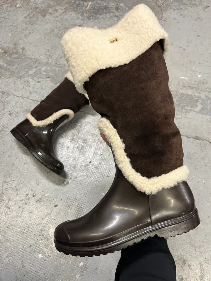 Dolce & Gabbana FW2008 Dolce & Gabbana Black & Brown Shearling Leather Boots Size US 8 / IT 38 - 1 Thumbnail