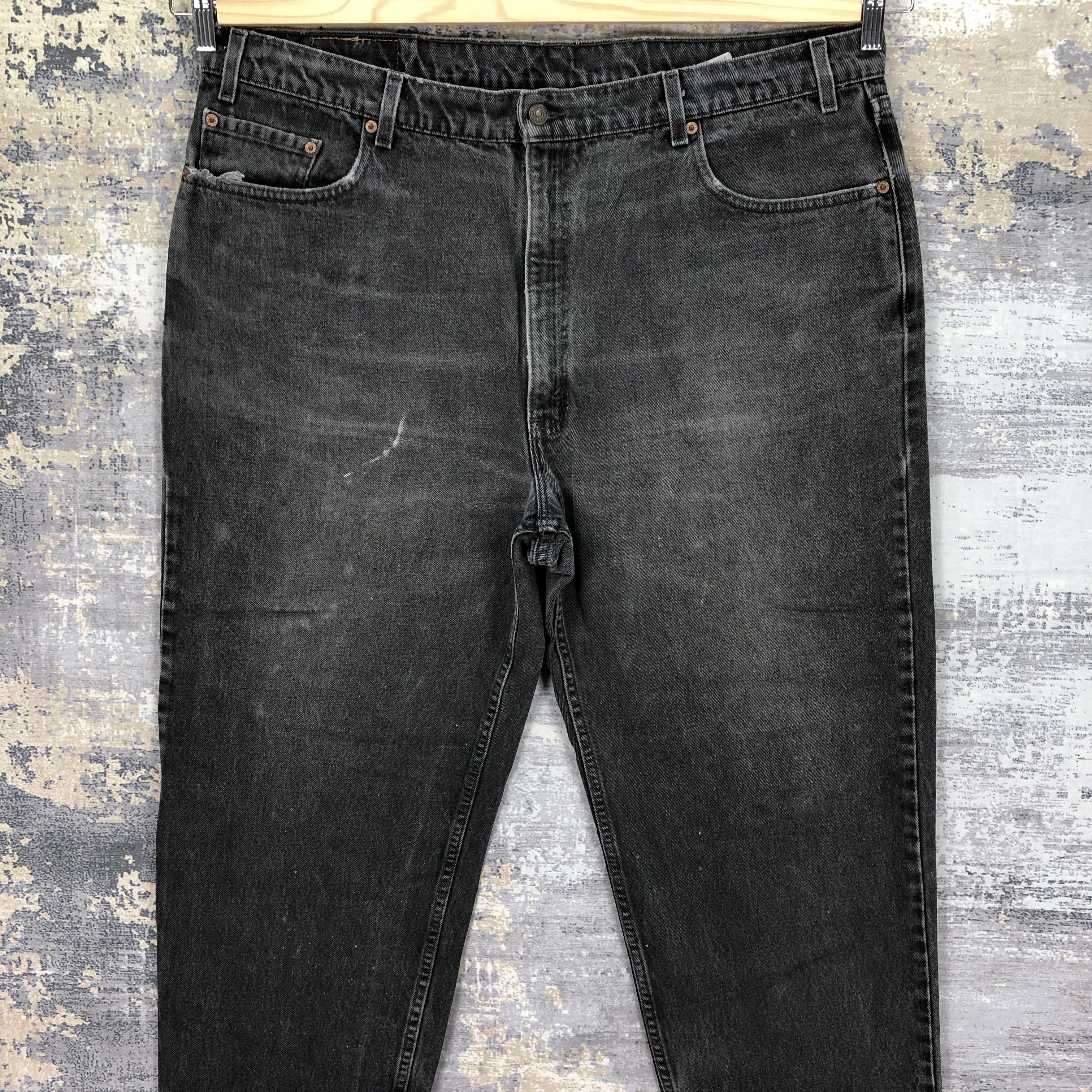 Levi's Vintage 90s Levis Stonewash Black Jeans Levi's Faded Denim Size US 42 / EU 58 - 3 Thumbnail