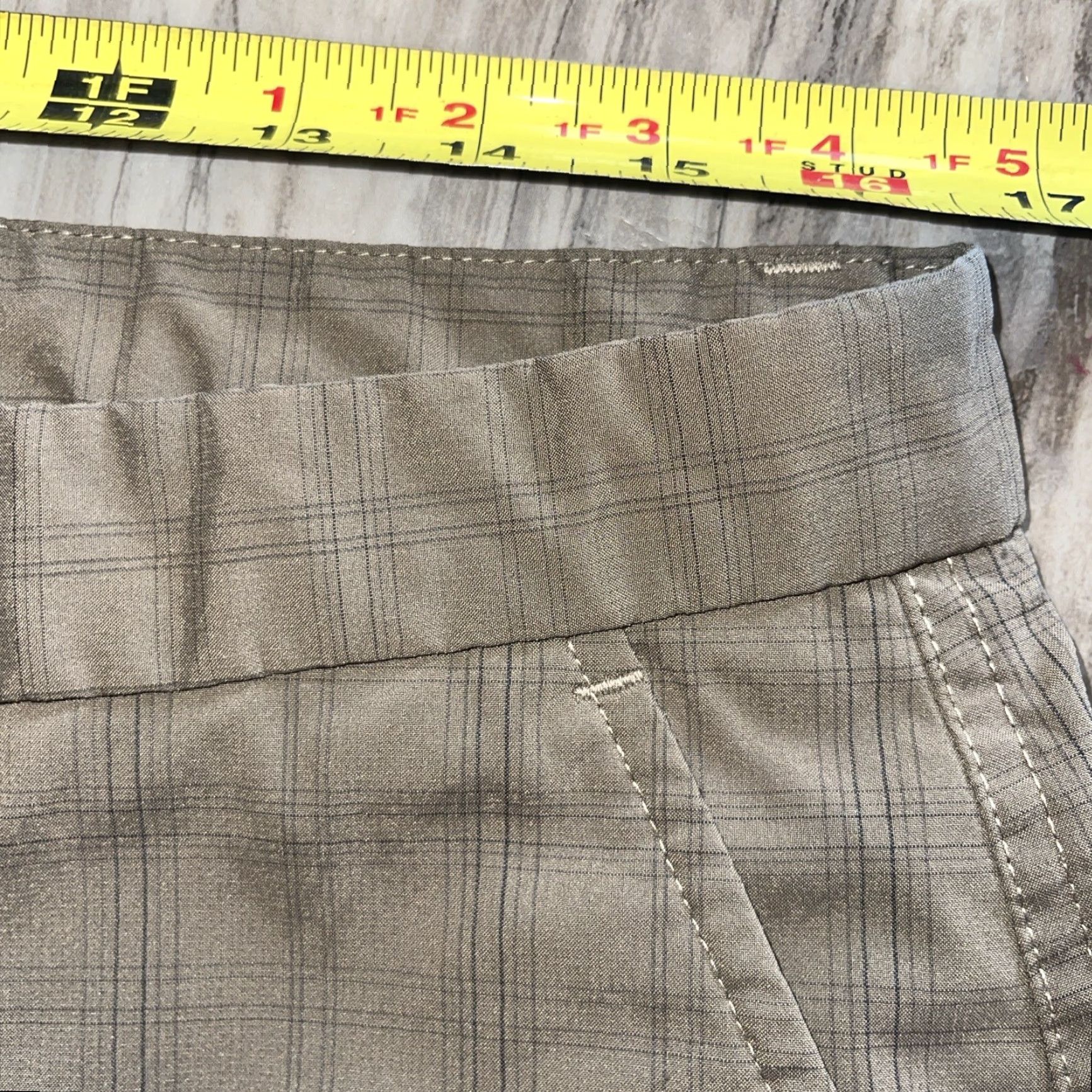 Vintage Cypress Club Mens Golf Shorts Size 34 Stretch Tan Brown Windowpane Solid Pattern Flat Front Zip Pocket Inseam 10in Chino Casual Outdoor Mens Size US 34 / EU 50 - 4 Thumbnail