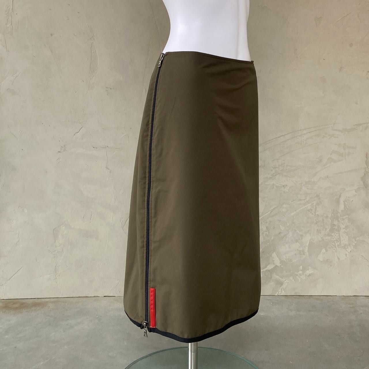 Prada Prada Sport Khaki Nylon Zippper Skirt. | Grailed